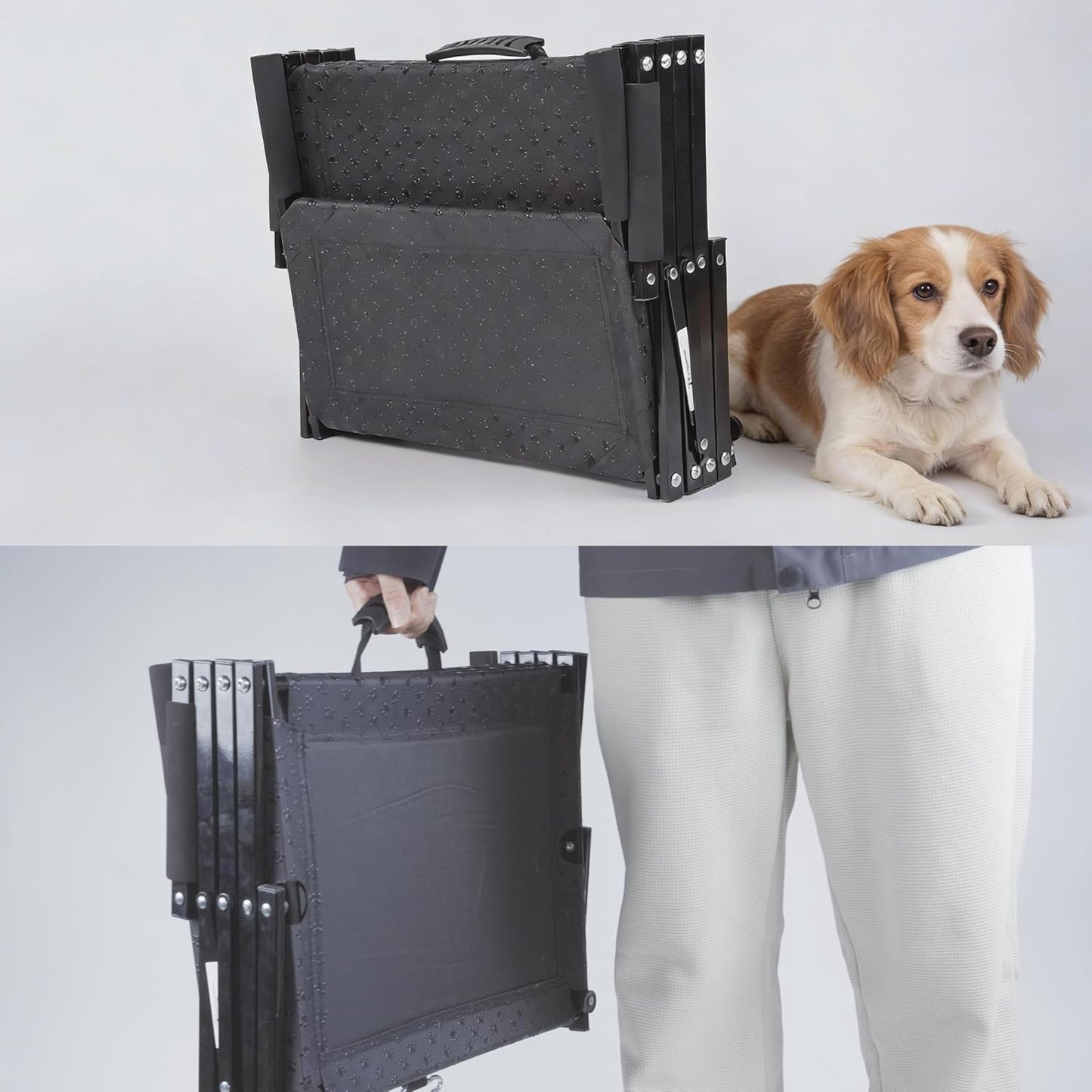 Dog Stairs 4 Steps Foldable Dog Ramp with Non-Slip Surface, Portable Dog Steps for Cars,SUV and Truck, Supports up to 250 lbs