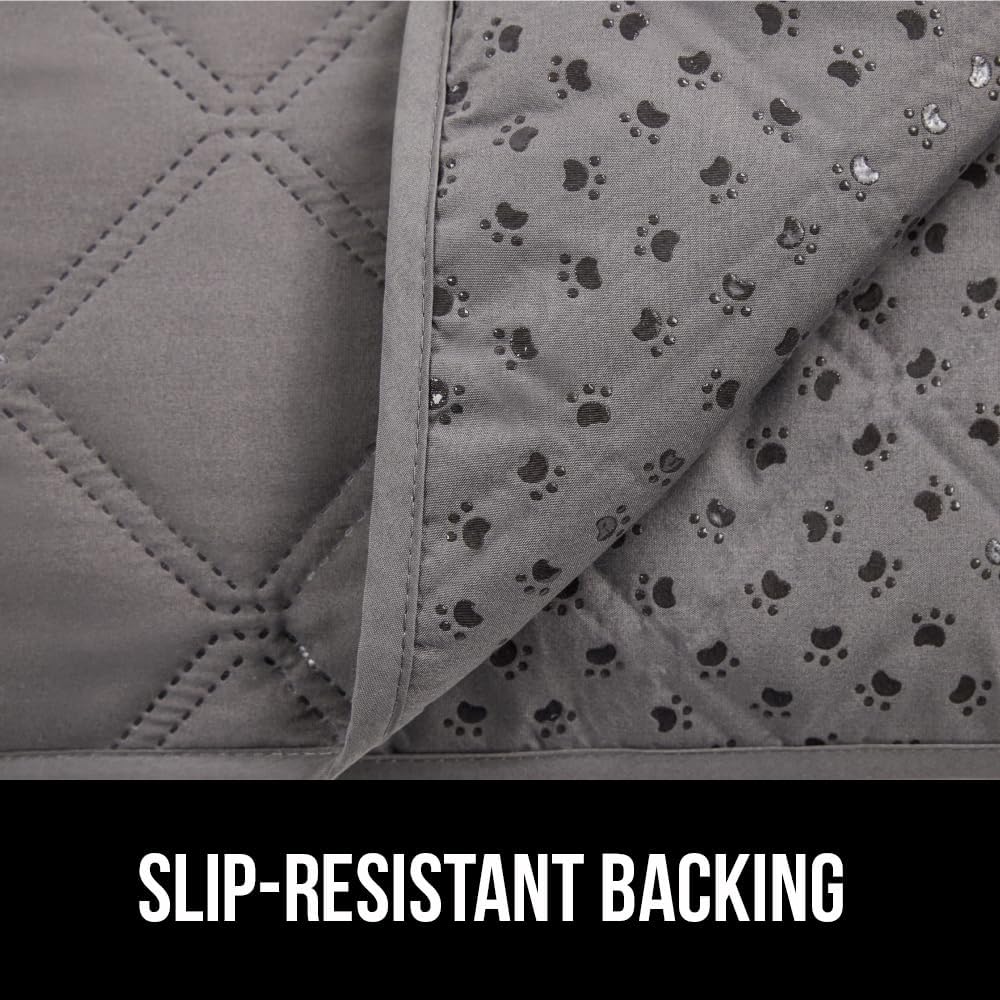 GORILLA GRIP Waterproof Bed Cover for Dogs, 82x82, Gripped Slip Resistant Backing, Leak Proof Washable Dog Blanket Covers Sofa, Couch, Sectional, Crate, Car, RV Seats, Pet Puppy Essentials, Charcoal