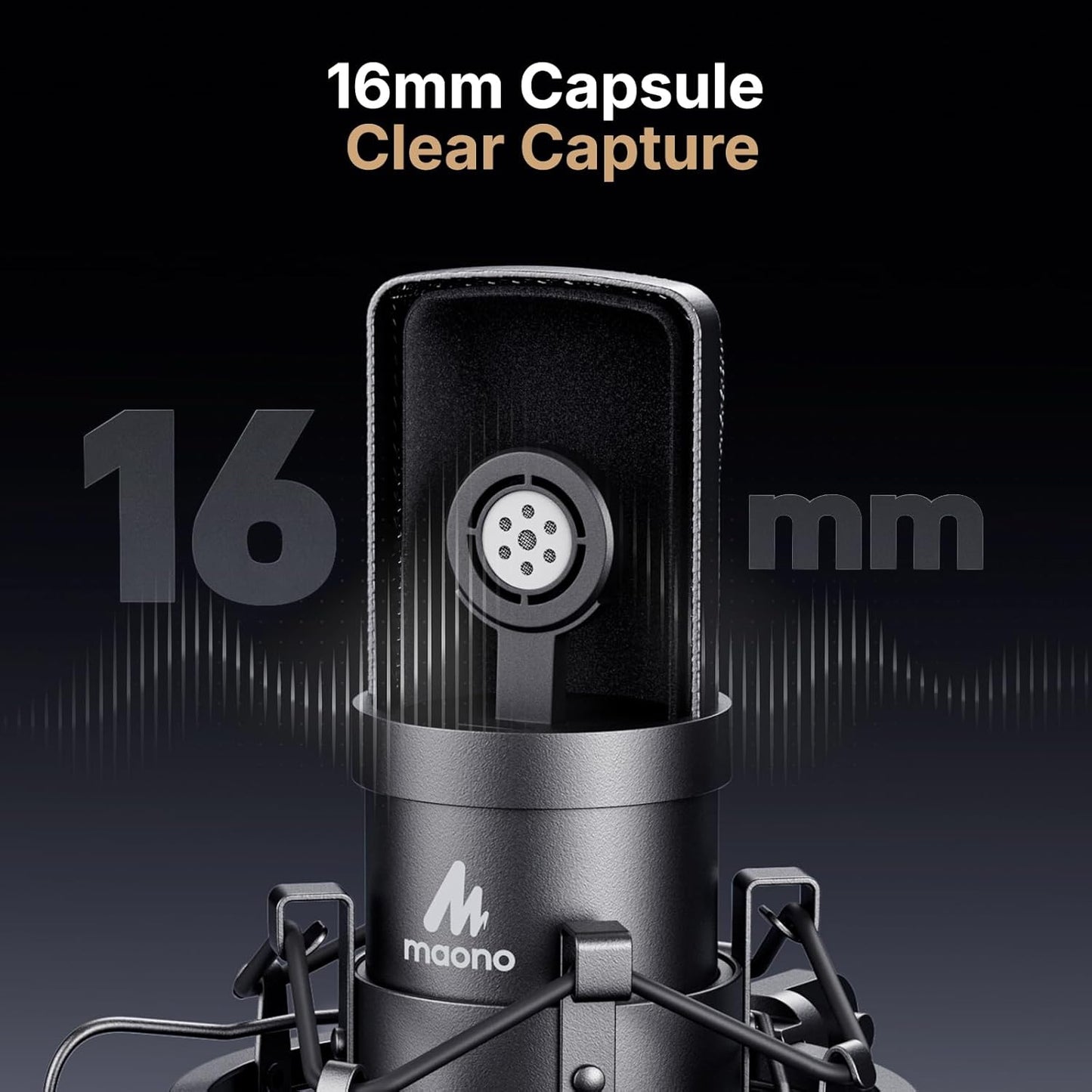 USB Microphone, MAONO 192KHZ/24Bit Plug & Play PC Computer Podcast Condenser Cardioid Metal Mic Kit with Professional Sound Chipset for Recording, Gaming, Singing, YouTube (AU-A04)