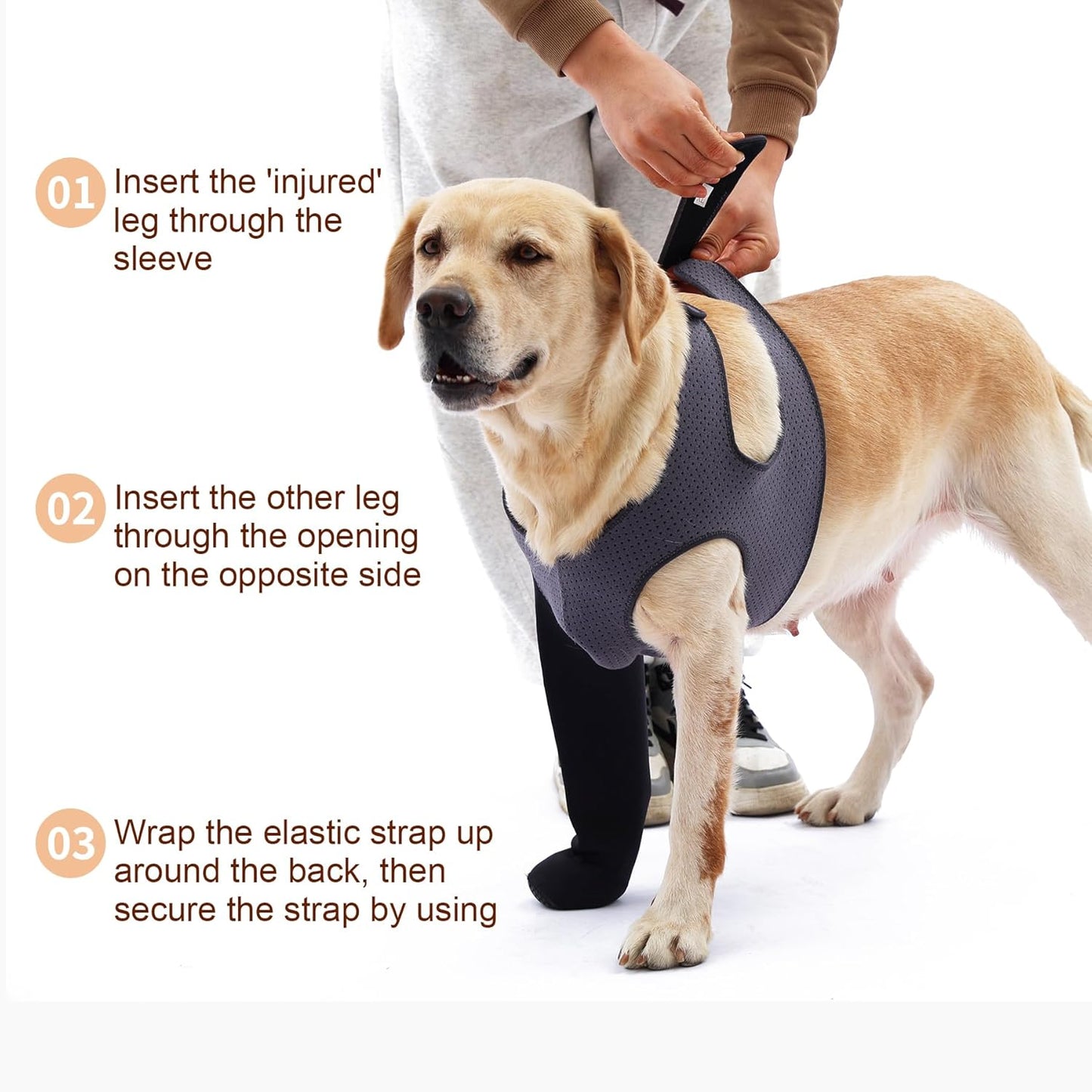 Dog Socks to Prevent Licking Paws ，Breathable Dog Leg Sleeve to Stop Licking and Biting， Firm and Secure Protect Wounds Dog Recovery Sleeve Socks(L-Left)