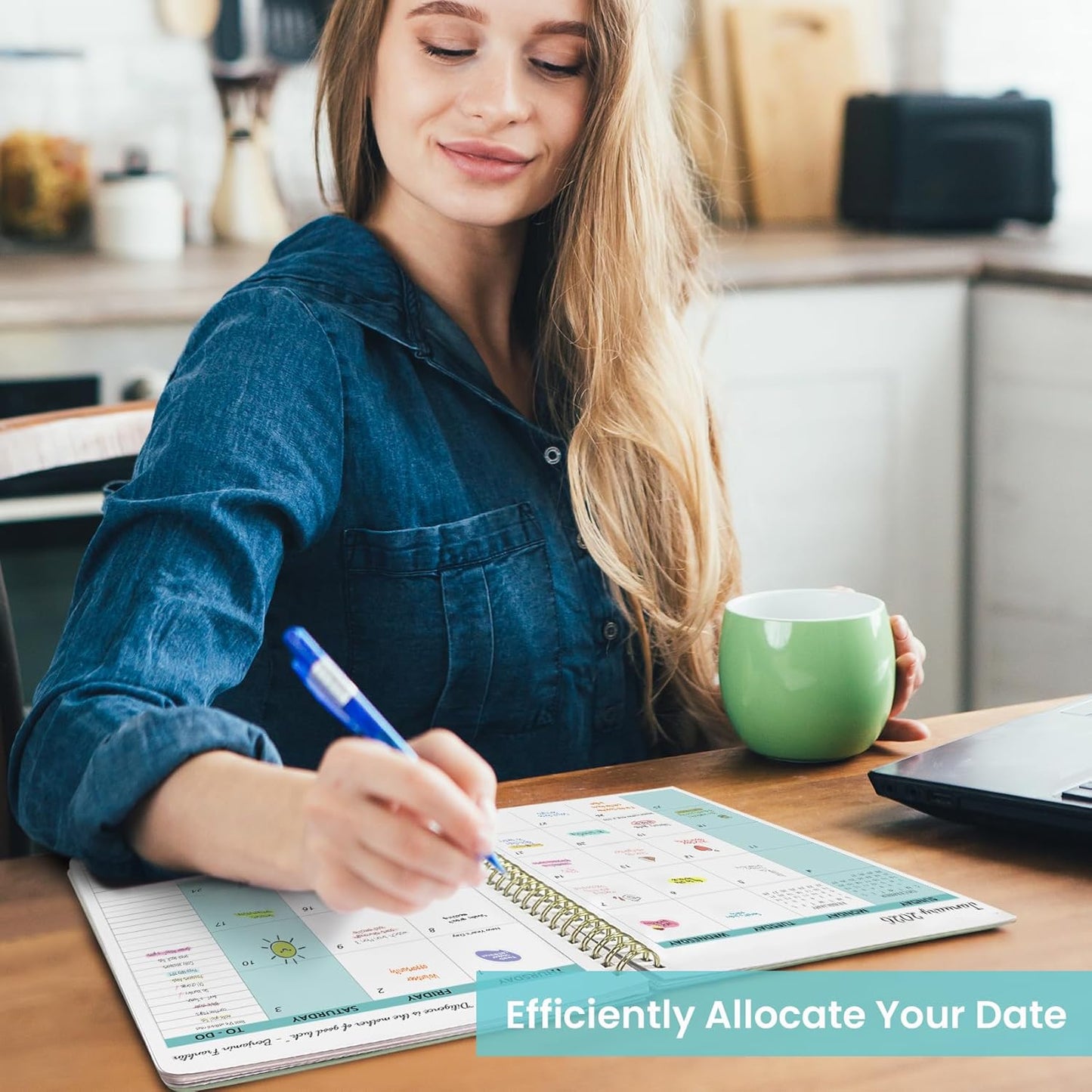 Monthly Planner 2026-2027, 2 Year Months Calendar Planner 2026-2027, Runs from January 2026 - Decembe 2027, 7" x 10", 24 Months, Perfect for School Office Home Planning - Green