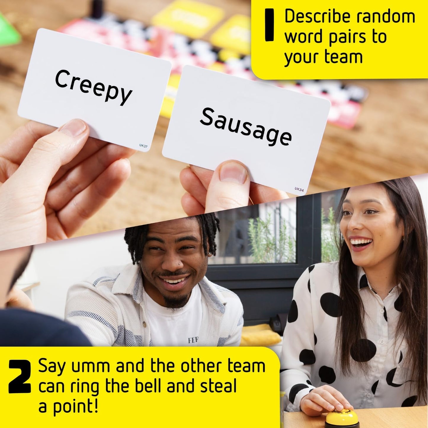 Big Potato You Can't Say UMM: A Party Game for Family and Adults, Fast-Paced Family Word Game, Must Have for Game Night, Bonus Content Included