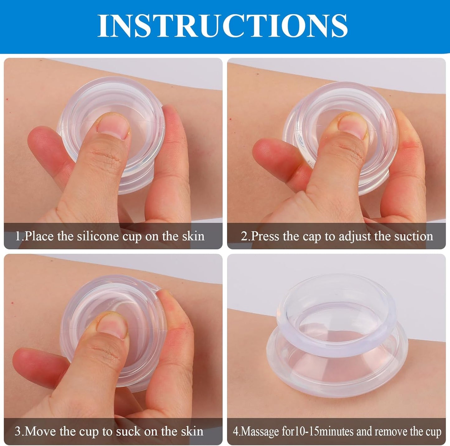 Silicone Cupping Therapy Sets, Cupping Kit for Massage Therapy,Anti Cellulite Cup, for Cellulite Reduction Joint Pain Muscle Pain