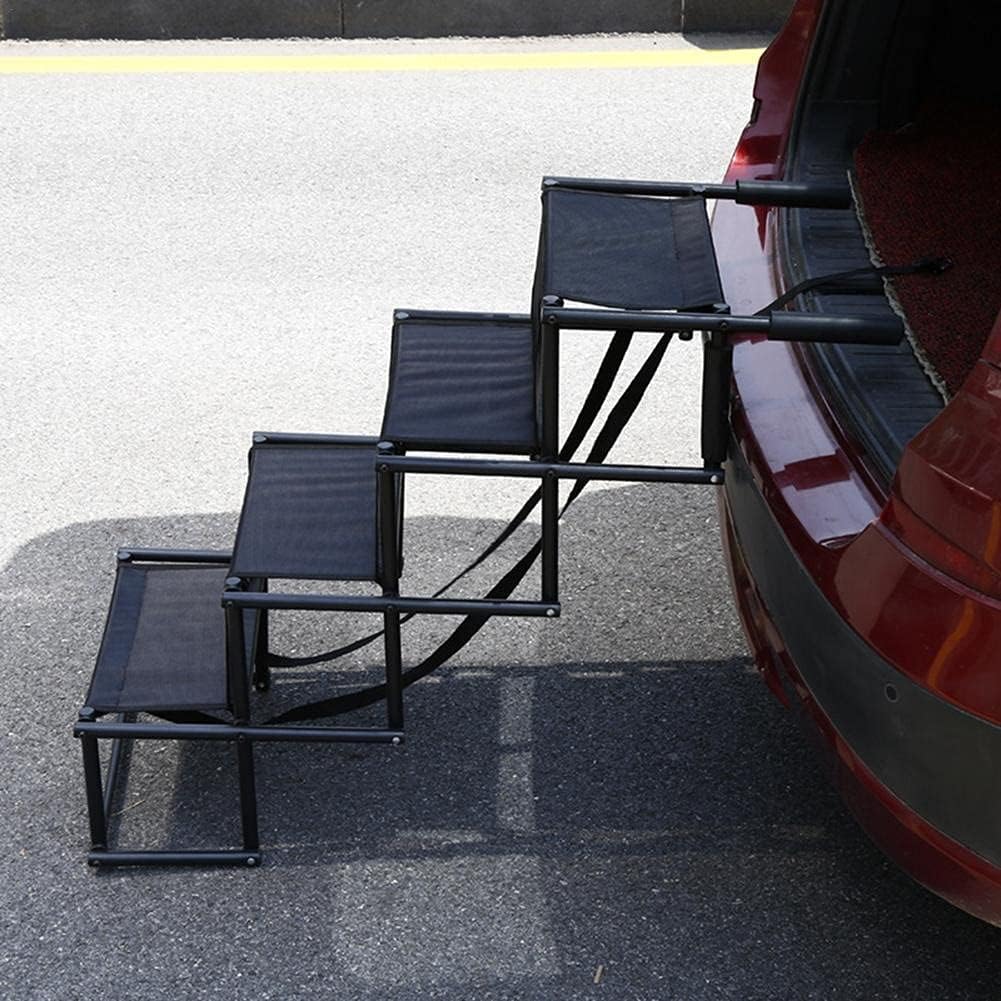 Car Dog Steps Pet Stairs Dog Ramp Lightweight Folding Pet Ladder Ramp Dog Stairs for High Beds Trucks Cars and SUV (Color : Black Size : Same Size)