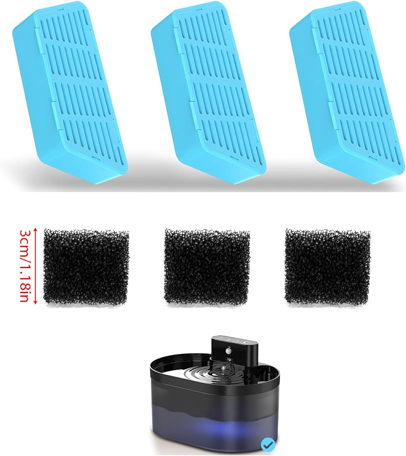Easy to Replace and Sponges for Automatic Cats Water Fountain Pet and Small Dog Water Dispenser Replacement Pet Water Fountain Replacement