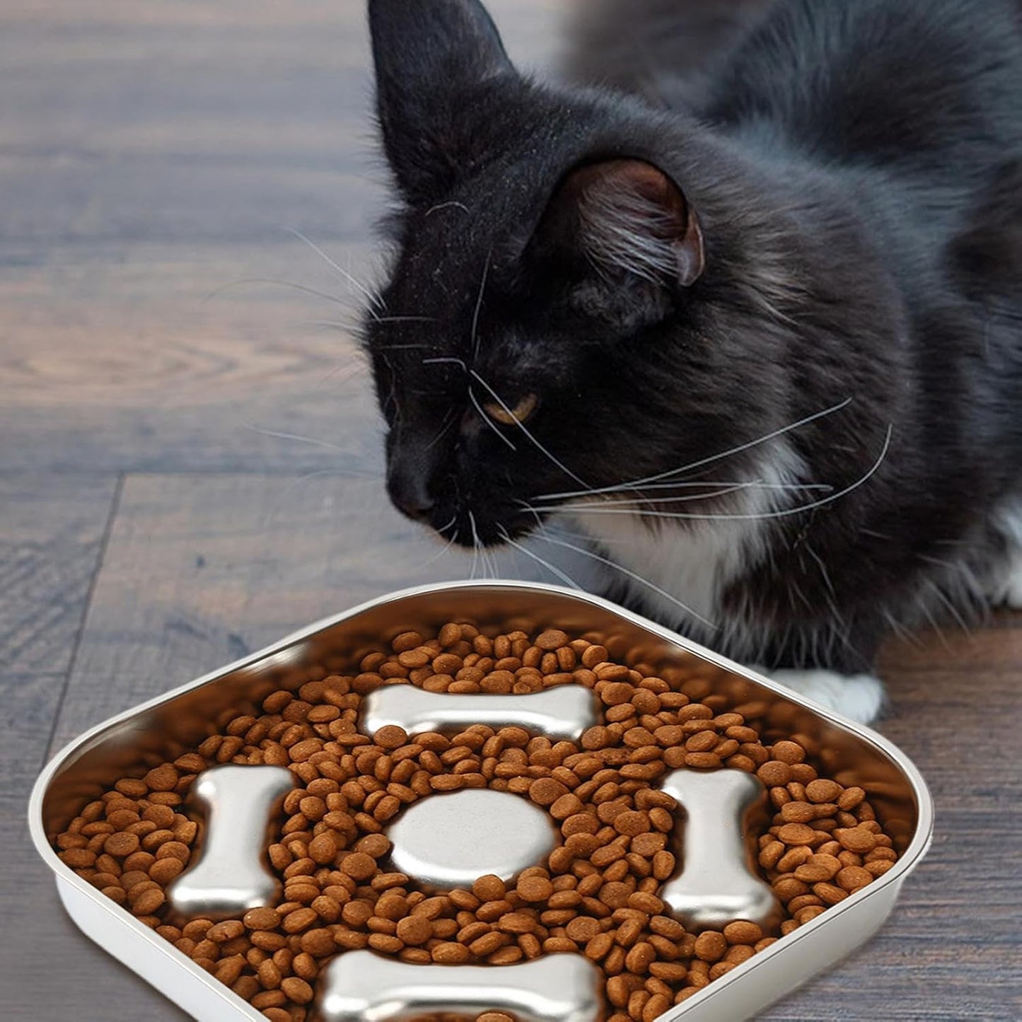 Slow Eating Dog Bowl | Non-Slip Stainless Steel | Large Slow Feeder Dog Dishware | for Small Medium Large All Breeds Wet Dry Food Indoor Home Outdoor