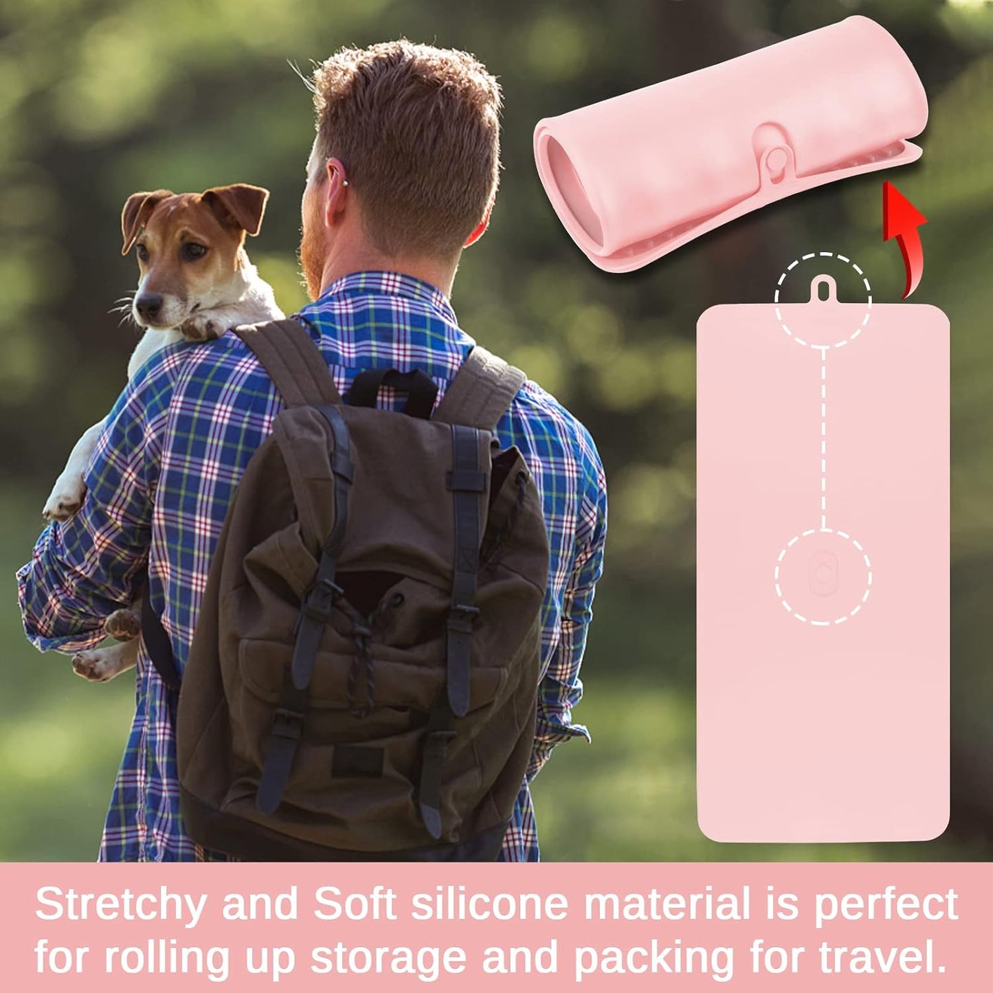 Pet Placemat for Dog and Cat,Mat for Prevent Food and Water Overflow,Portable and Foldable Mat,Suitable for Medium and Small Pet Placemat for Dog and Cat(Pink)