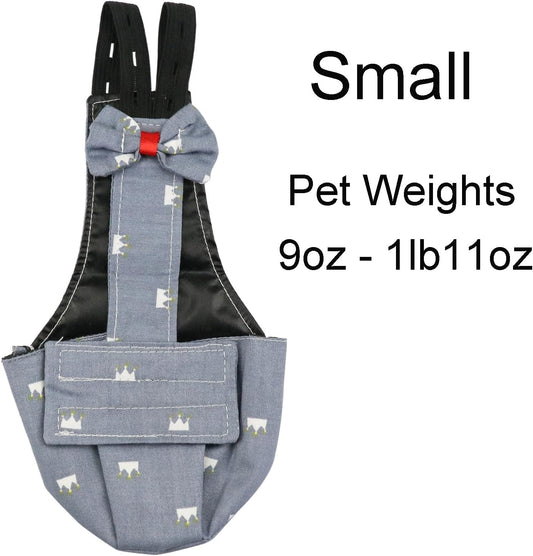 BestParts Adjustable Diaper Waterproof Reusable Diapers, Cloth Diaper Wearable Poultry for Farm Pet Goose, Pet Duck,Pet Chicken, (Grey Crown, S(0.55-1.65pounds), 1, Count)