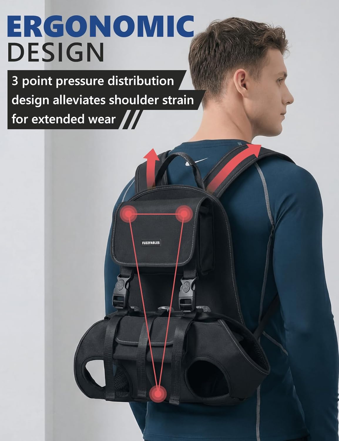 Dog Backpack Carrier(10-20lbs), Pet Lift Carrier for Medium to Large Dogs, Breathable Mesh Comfortable Adjustable Straps,Lightweight Travel Backpack for Pet Disabled, Injuries, Hiking