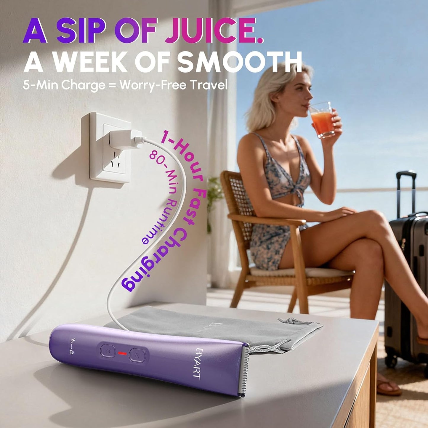 Bikini Trimmer for Women Dual Head – IPX7 Waterproof & Painless Electric Razors for Pubic Hair, Face, Legs, Underarms – Portable Cordless Shaver with Fast Charging, Self Care Gifts for Women
