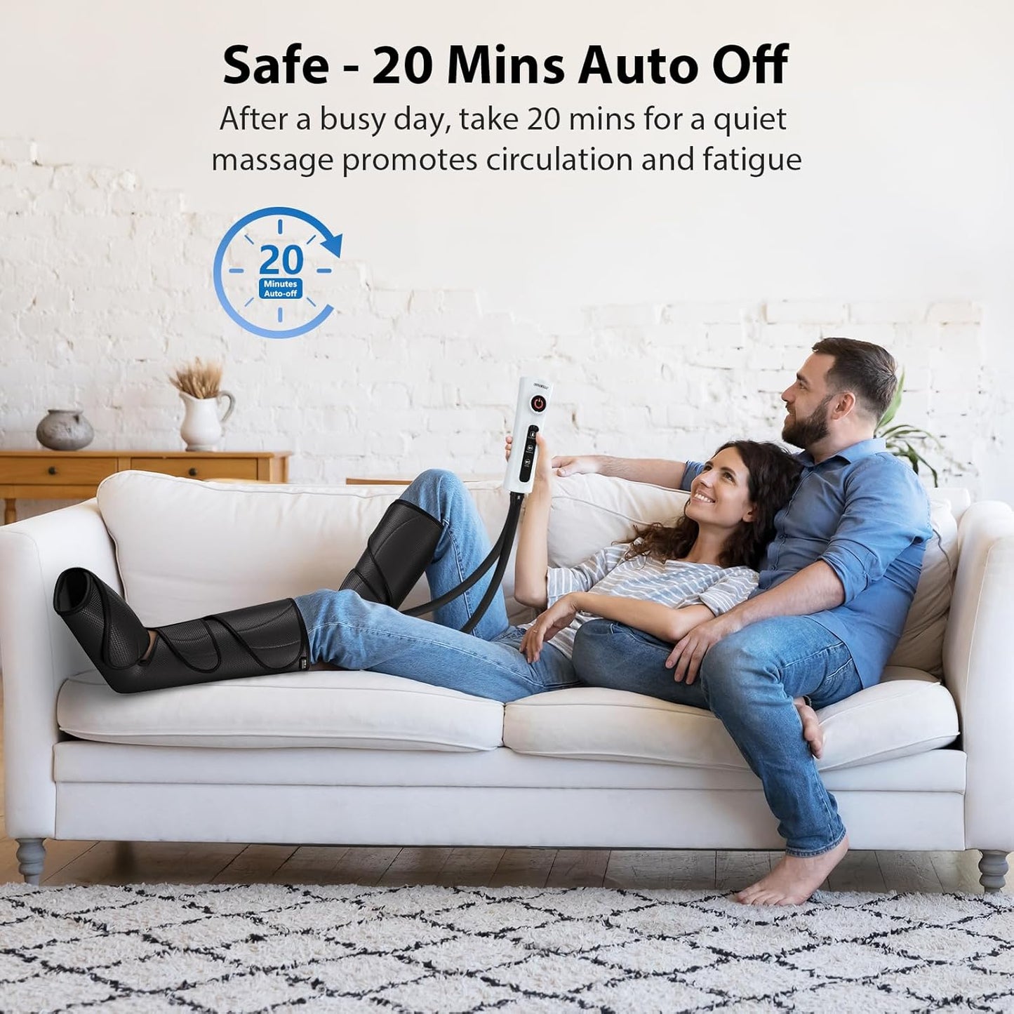 CINCOM Leg Massager for Circulation and Pain Relief, Air Compression Calf Foot Leg Massagers with Handheld Controller, Legs Circulation Machine