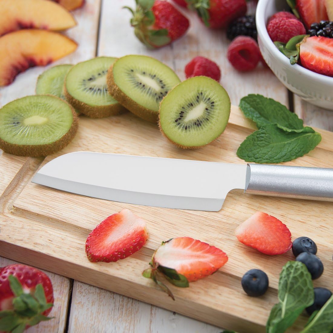 Rada Cutlery 3-Piece Cook's, Cook's Utility, and Super Parer Knives with Quick Edge Sharpener, Stainless Steel Blades, Silver Handle