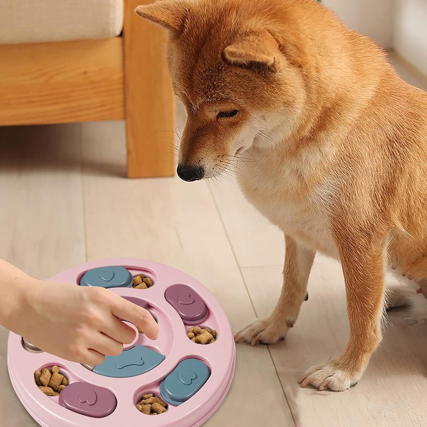 DR CATCH Dog Puzzles,Dogs Food Puzzle Feeder Toys for IQ Training & Mental Enrichment,Dog Treat Puzzle(Pink)