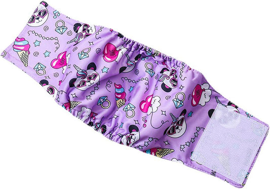 Male Dog Physiological Pant Breathable Adjustable Waist Reusable Washable Pet Diaper for Indoor Outdoor Use Polyester Material (L)