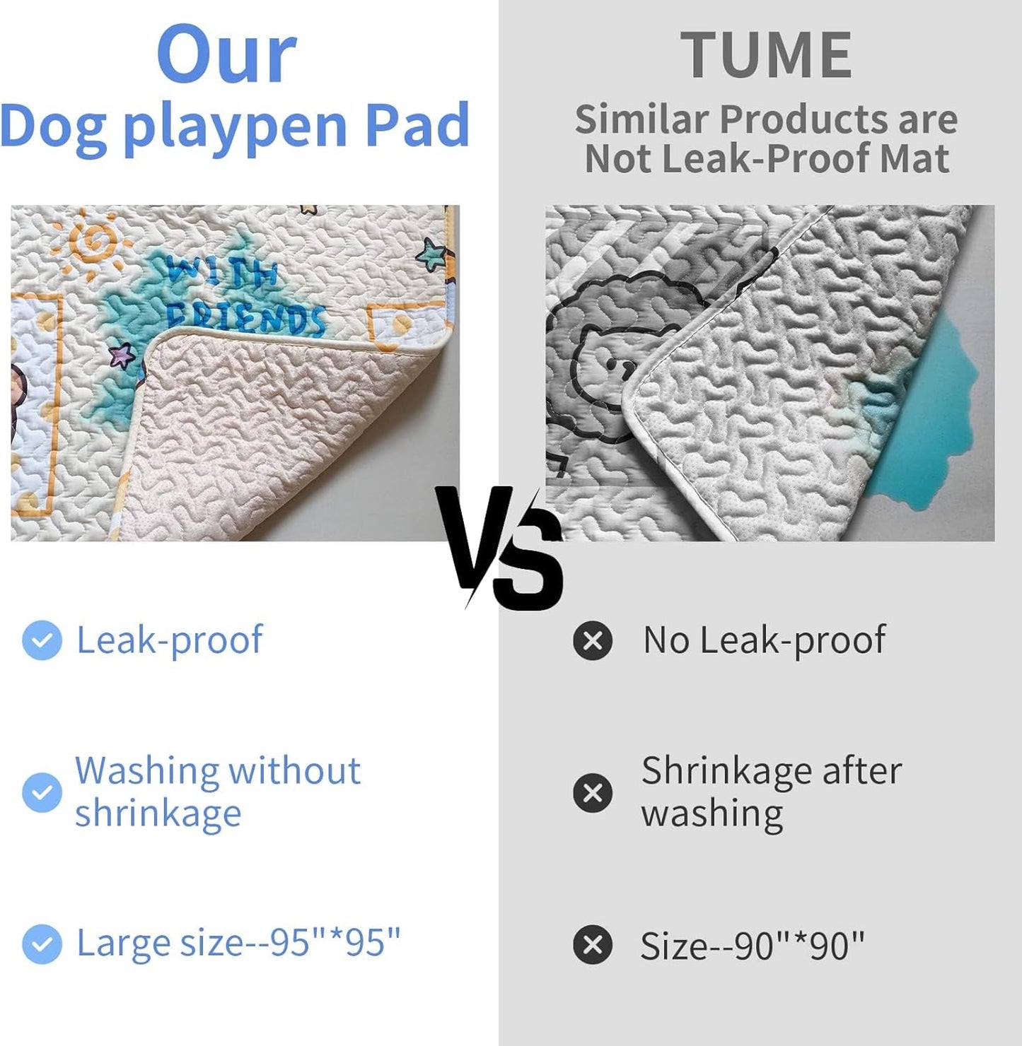 Dog Playpen Urine Pad Dog Pee Pads Puppy Pads, [PLAYPEN NOT Included!!] Reusable Pet Training Pads,Large Pet Pee Pad,Waterproof Pet Pads for Dog Bed Mat,Super Absorbing Whelping Pads (Urine Pad)