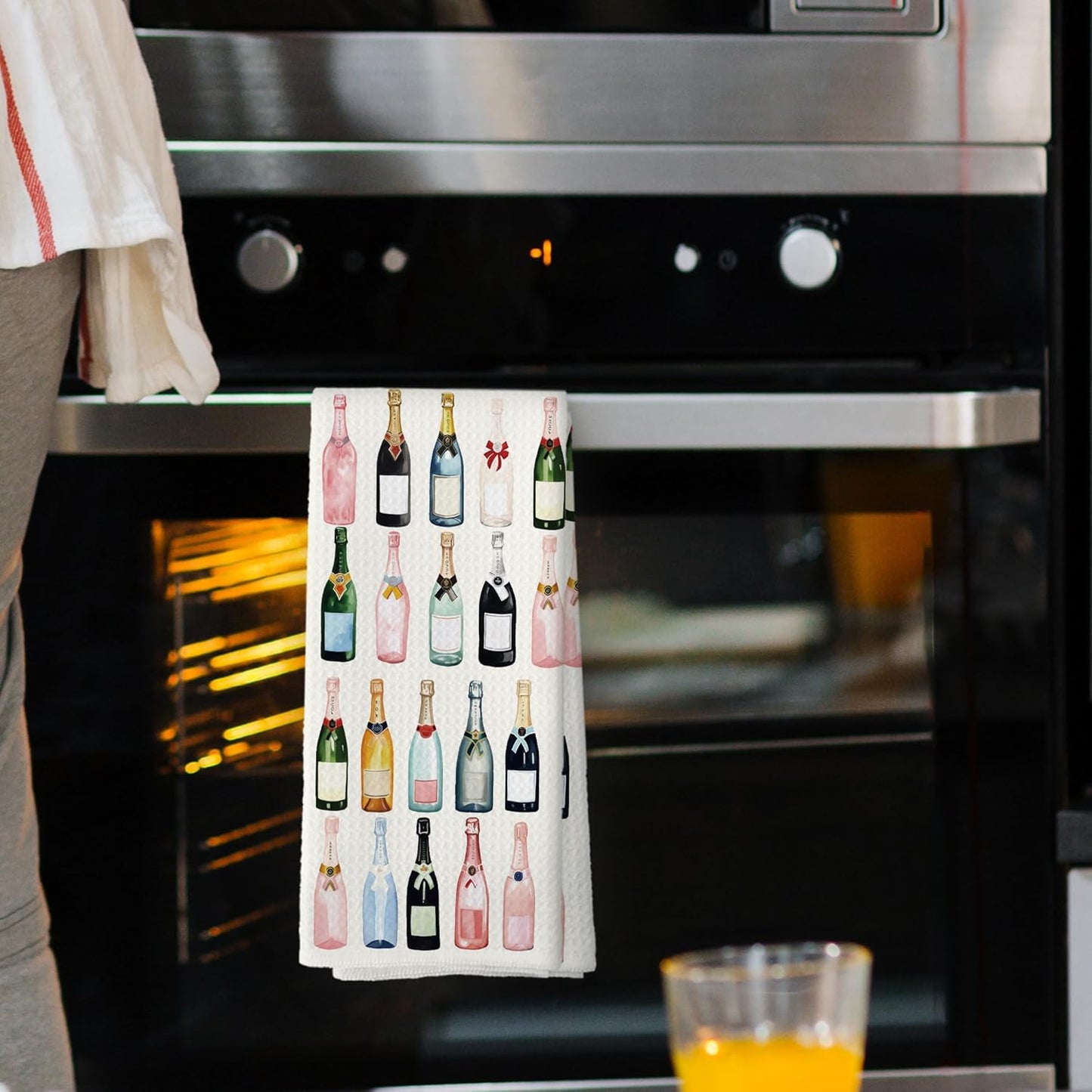 Bar Cart Accessories Kitchen Towels, Bar Cart Decor, Champagne Accessories Bathroom Decor, Hostess Gifts for Women, Cocktail Gift Bachelorettes Decorative Tea Dish Towels 16x24 Inch