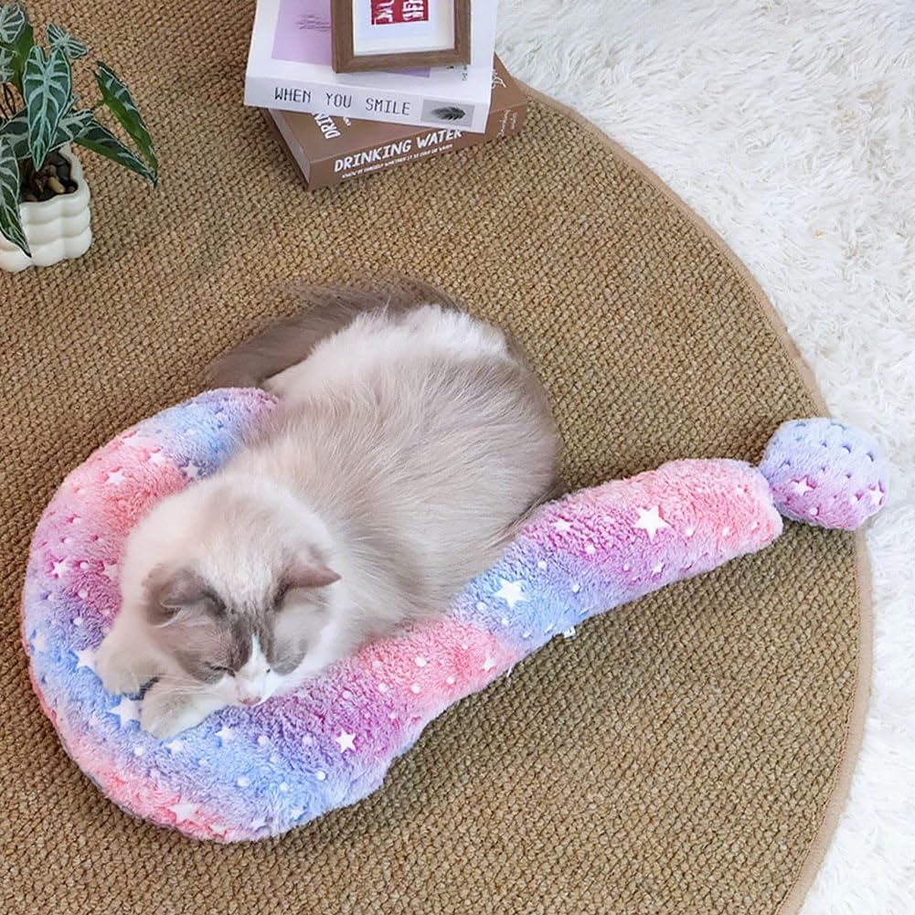 Dog Pillows, 2pcs Pillowcase, Washable Dog Pillow, Side Zip with Replaceable Pillowcase, Glow in The Dark Cat Calming Pillow, Cozy Neck Support for Deep Sleep (M)