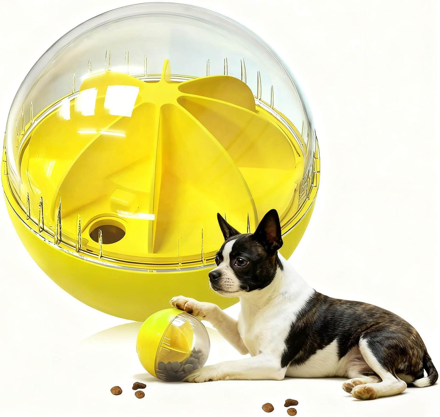 5.6 inch Dog Treat Ball, Puzzles, Herding Ball for All Dog Breeds, Interactive Dogs Toy & Treat Dispenser, Keep Them Busy, Enrichment, Reduces Boredom, Stress & Hyperactivity