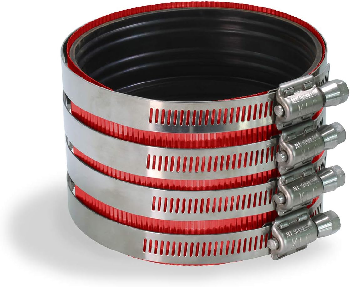 Supply Giant 37522CS No- No-Hub Coupling Heavy Duty Colored Shield, 3 inch, Red