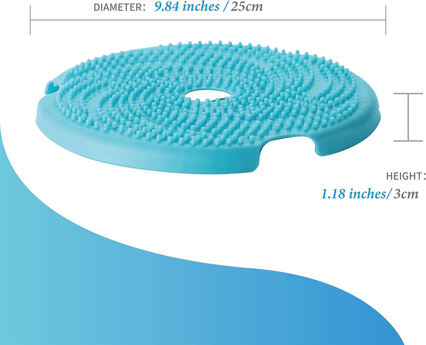 PetDreamHouse Spin Disc Dual Texture Dog Lick Mat, Slow Feeder & Frisbee Dog Toy, Use Standalone or with Spin Bowl Base, for All Dogs, Blue