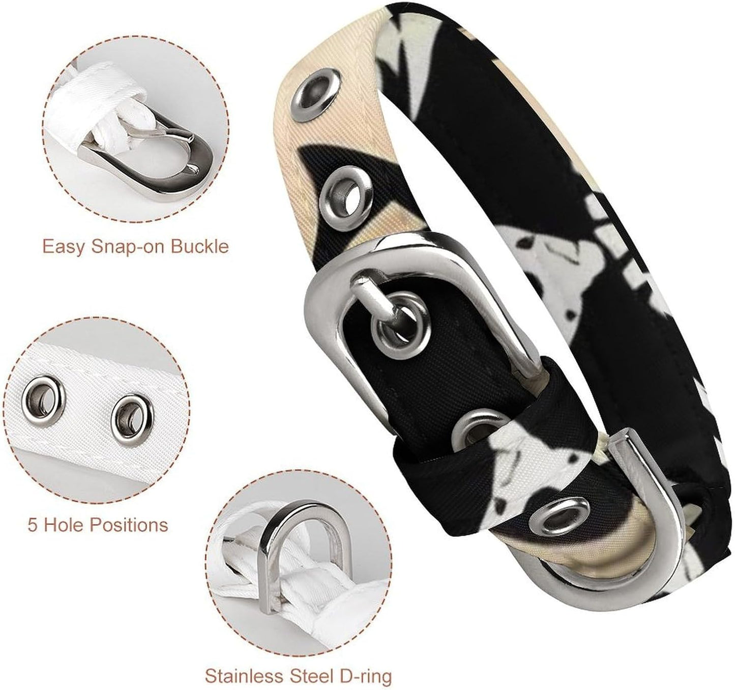 Devil Satan Dog Collar with Buckle Adjustable Martingale Pet Collars Cute Female Male Puppy Collar Soft Waterproof Cat Collars for Small Medium Dogs