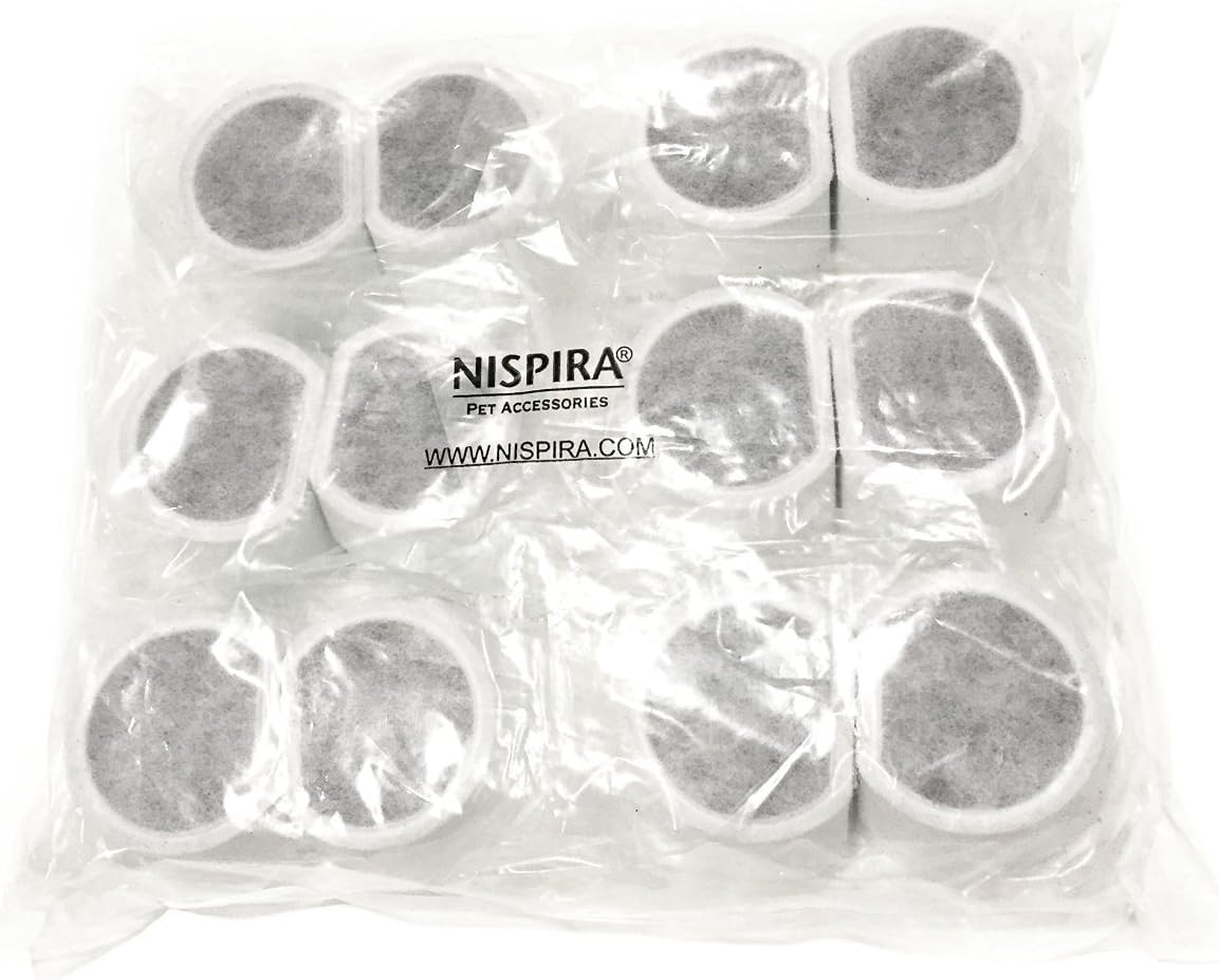 Nispira Water Filter Replacement Compatible with Drinkwell Pet Dog Cat Water Fountain Avalon, Pagoda, Seascape, Sedona, 12 Packs