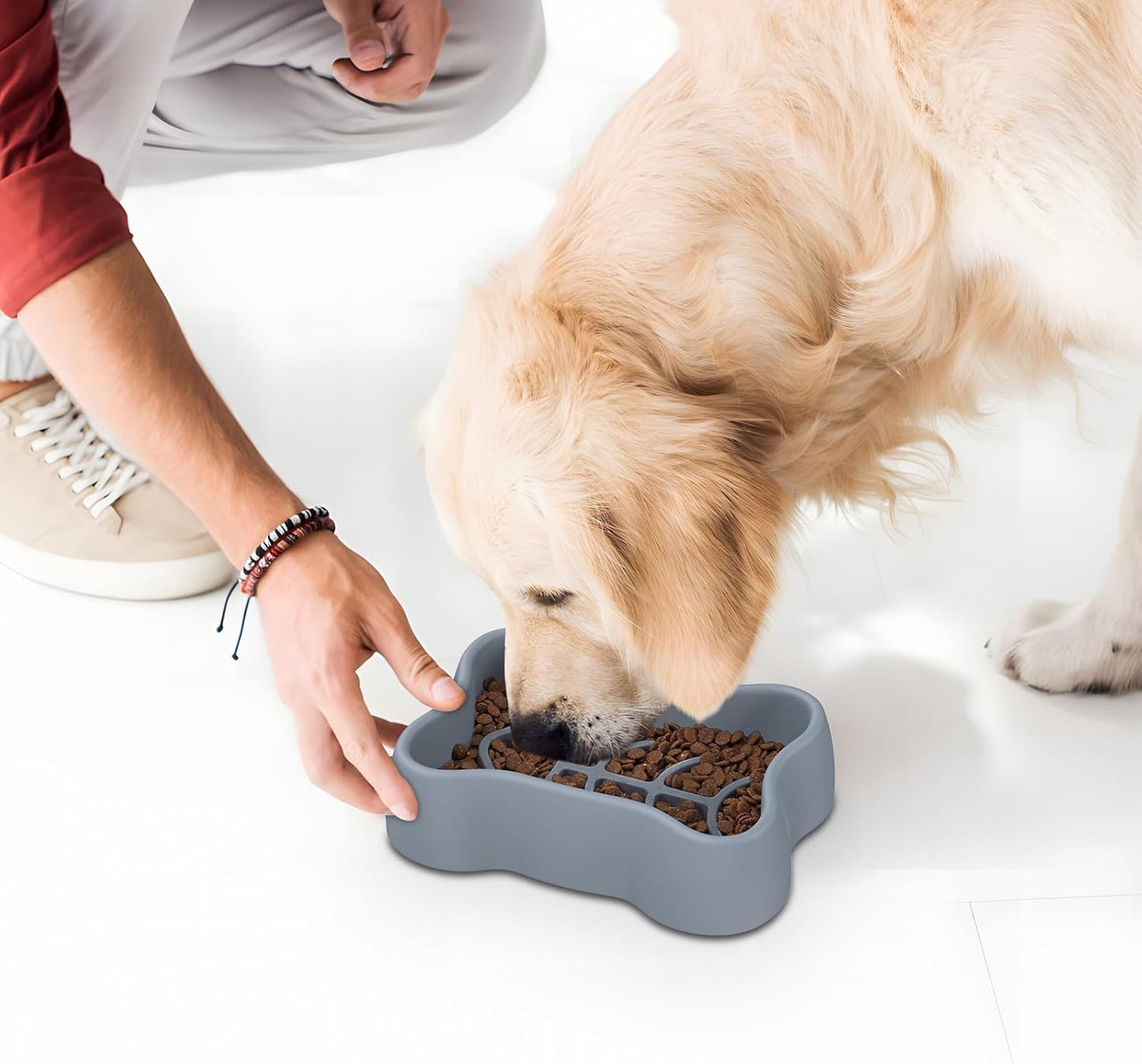 ORIA Slow Feeder Dog Bowls, Silicone Dog Food Bowl with Suction Cups, Interactive Dog Puzzle Bowl for Slow Eating, Anti-Choking, Slow Feeder Cat Bowl for Dogs Cats, Dry and Wet Food
