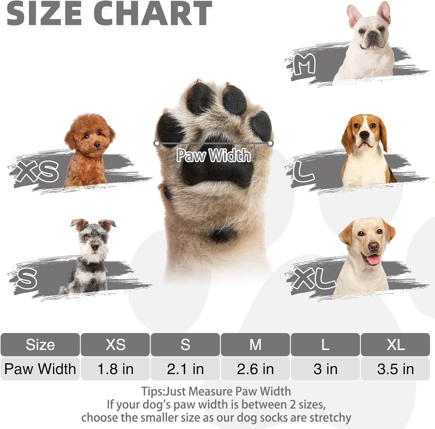 KOOLTAIL Dog Socks for Hot/Cold Pavement to Prevent Licking Paws,Dog Boots&Paw Protector for Hardwood Floors Anti Slip,Traction Control Booties for Small Medium Large Senior Dogs