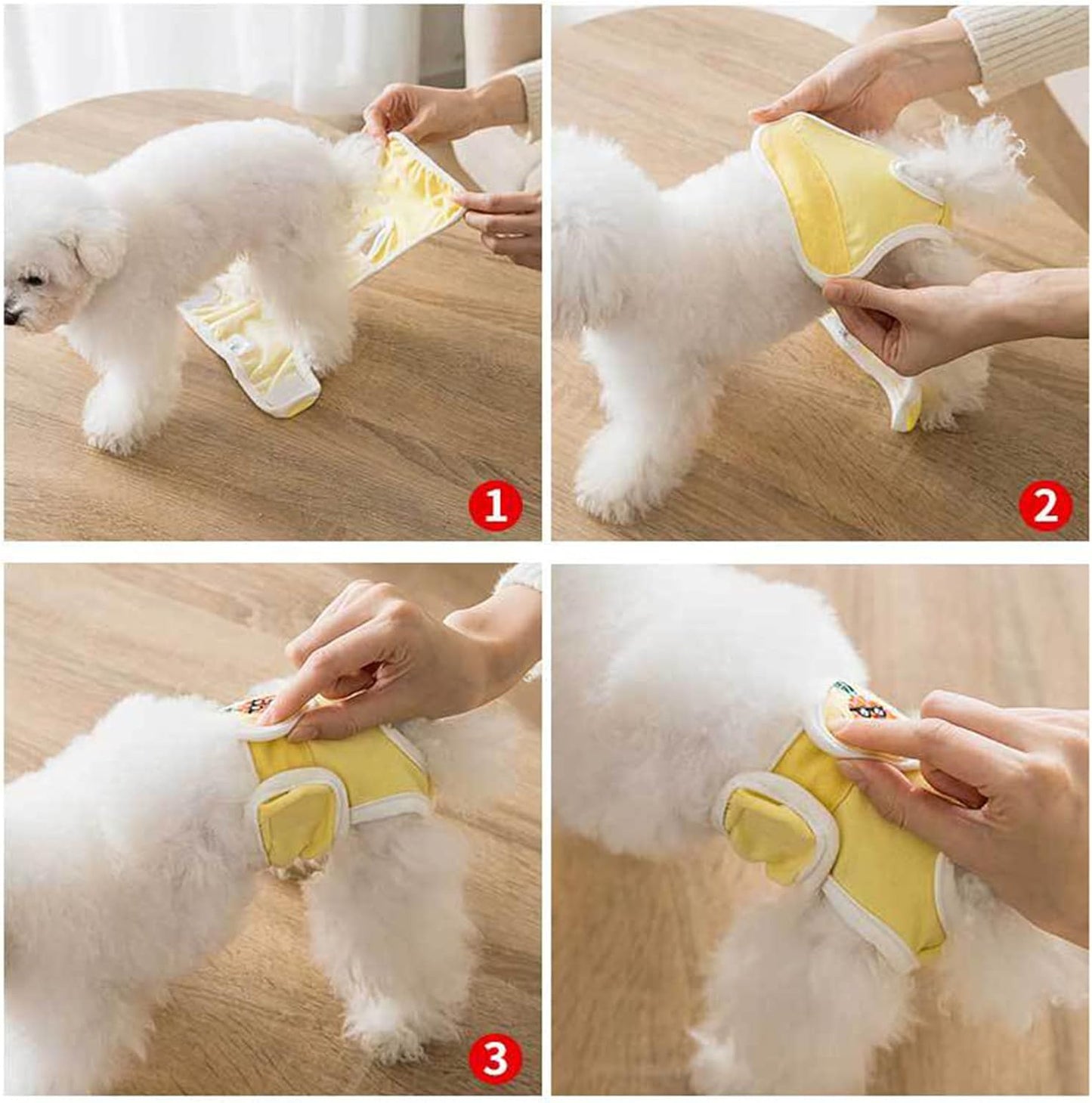 Washable Dog Diapers Soft Diaper Inner Breathable Mesh Cloth Female Protective Pants for Small Large Dogs Adjustable Dog Diapers Female