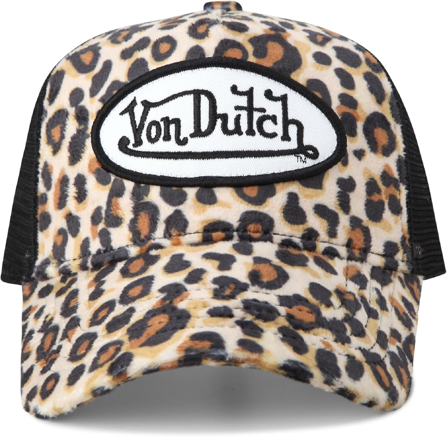 Von Dutch Unisex Trucker Hat - Velvet Curved Bill Mesh Back Retro Classic Adjustable Snapback Baseball Cap for Men and Women