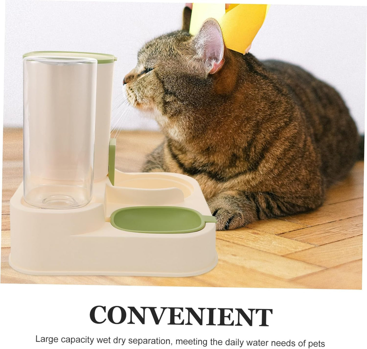 Milisten Automatic Pet Water Dispenser Food Feeder Large Capacity Dry Wet Separation Design for Cats and Dogs Easy to Clean Material Prevents Spills and Keeps Food Fresh
