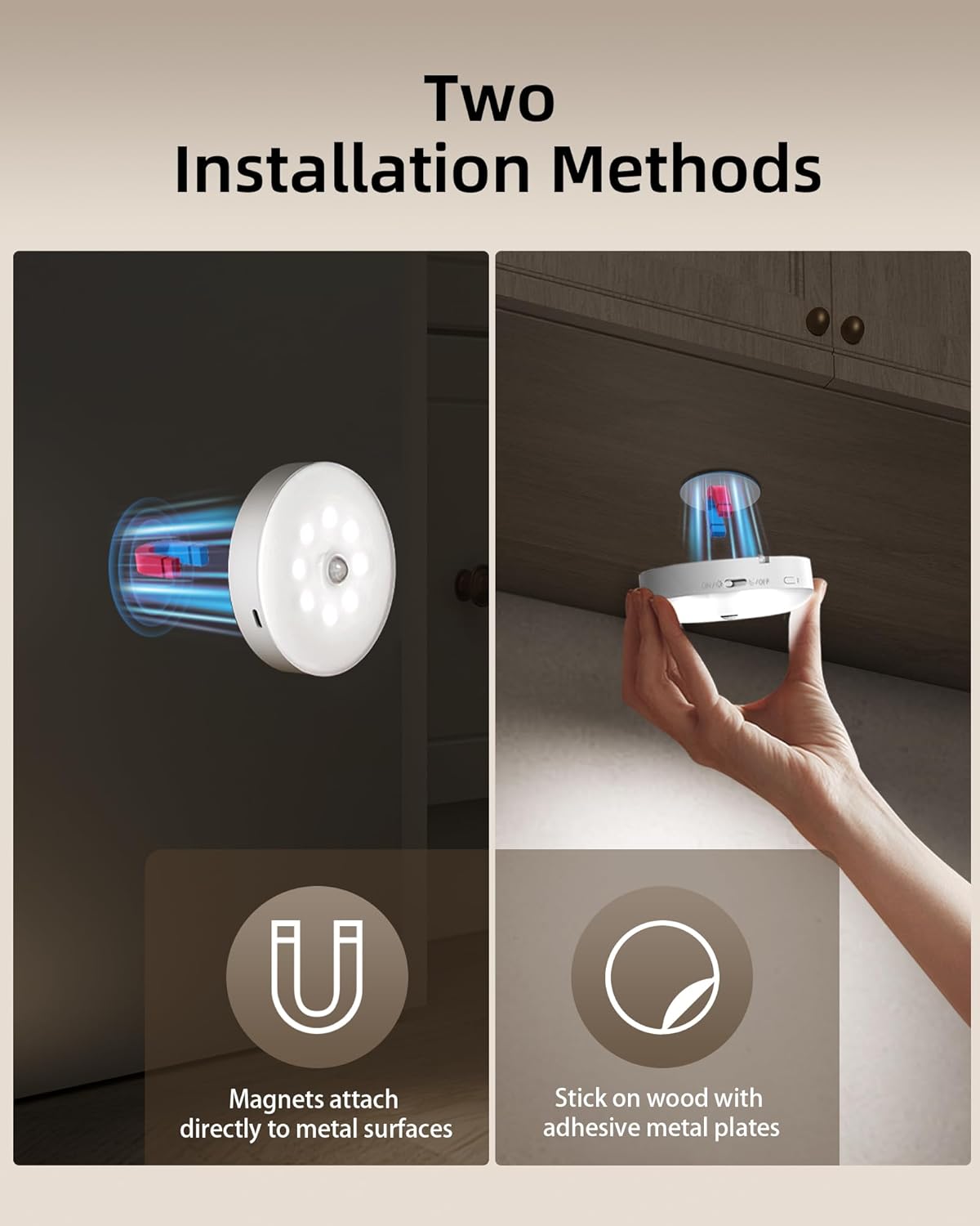 EZVALO 6-Pack Under Cabinet Lighting, Rechargeable Motion Sensor Puck Light with Remote, 3 Color Temps &12 RGB Colors, Magnetic Stick on Light, Dimmable Under Counter Light for Kitchen, Home Decor