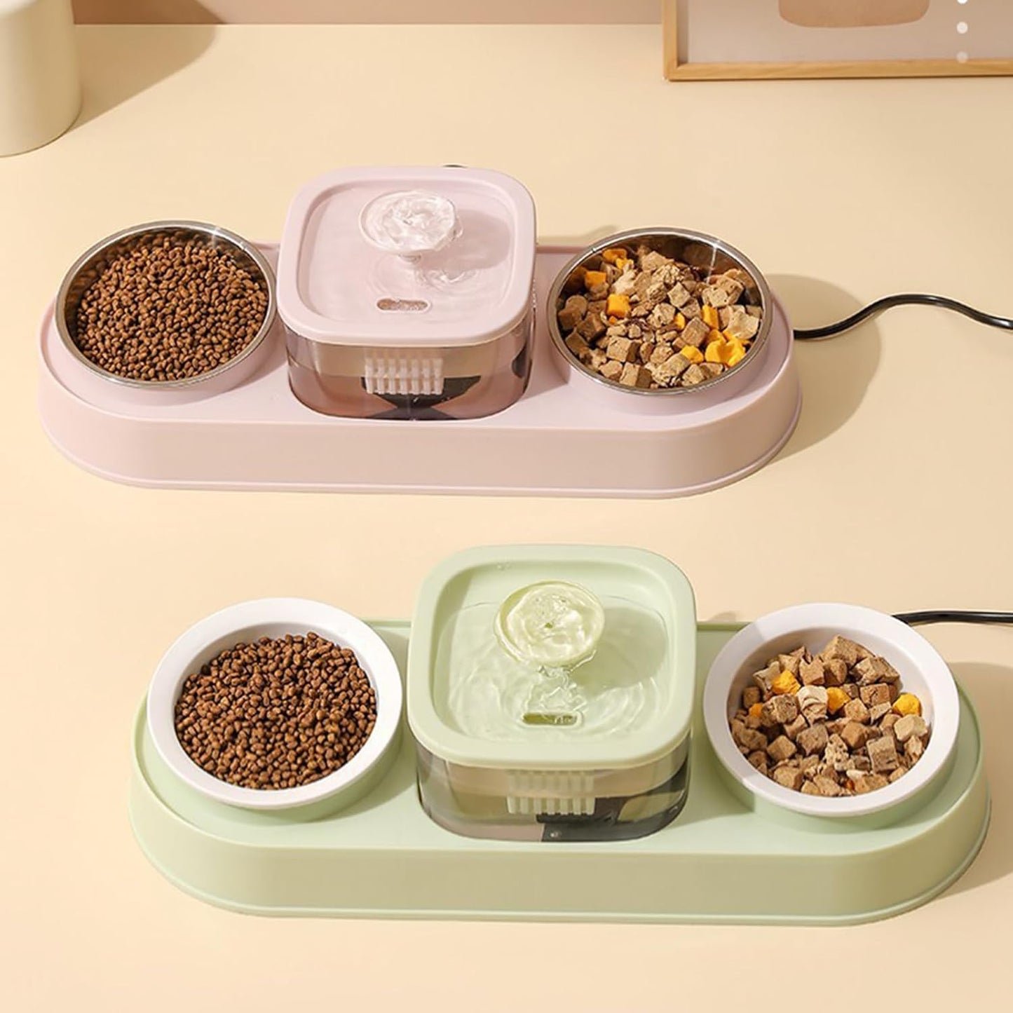 Elevating Cats Bowl Automatic Water Fountain Food AntiVomiting Dog Feeding Food Container for Small Dog Cats Automatic Pet Feeders