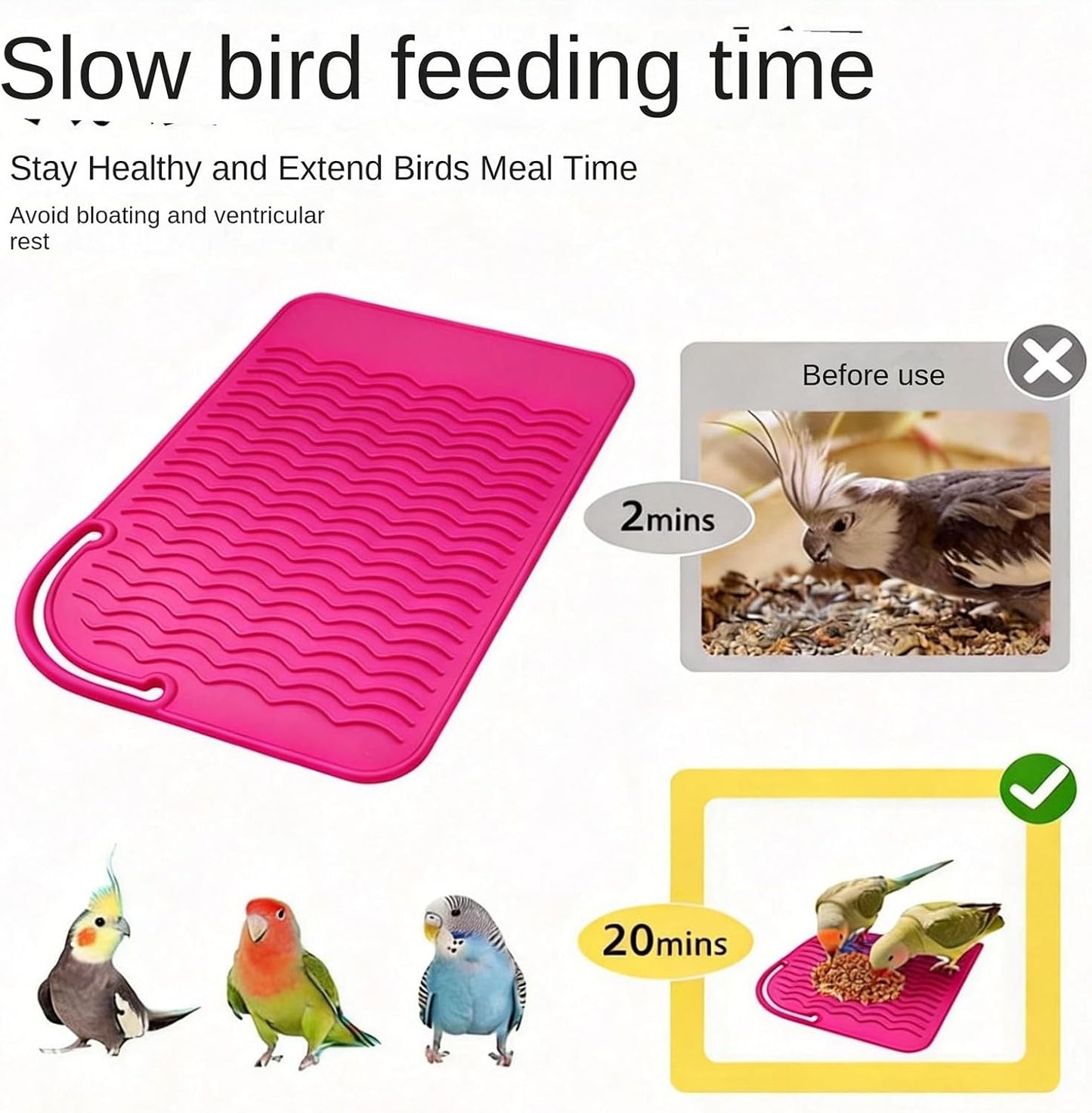 Silicone Bird Feeder - Slow Feeding Puzzle, Foraging Toy with Multiple Compartments, Food-Grade Bowl with Anti Gulp Design, Bird Puzzle Feeder, Interactive Toy for Parakeet Cockatiel