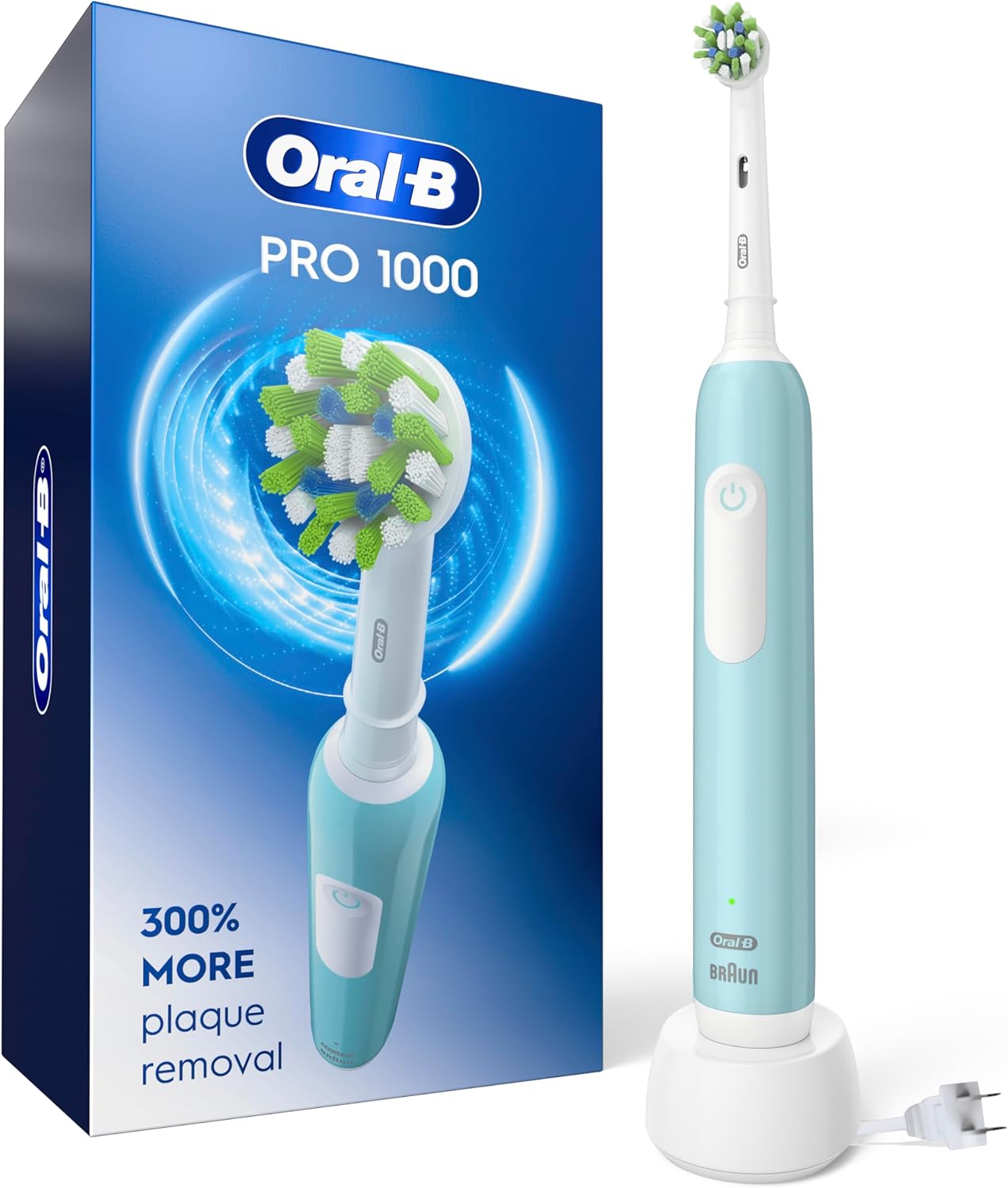 Oral-B Pro 1000 CrossAction Electric Toothbrush, Green