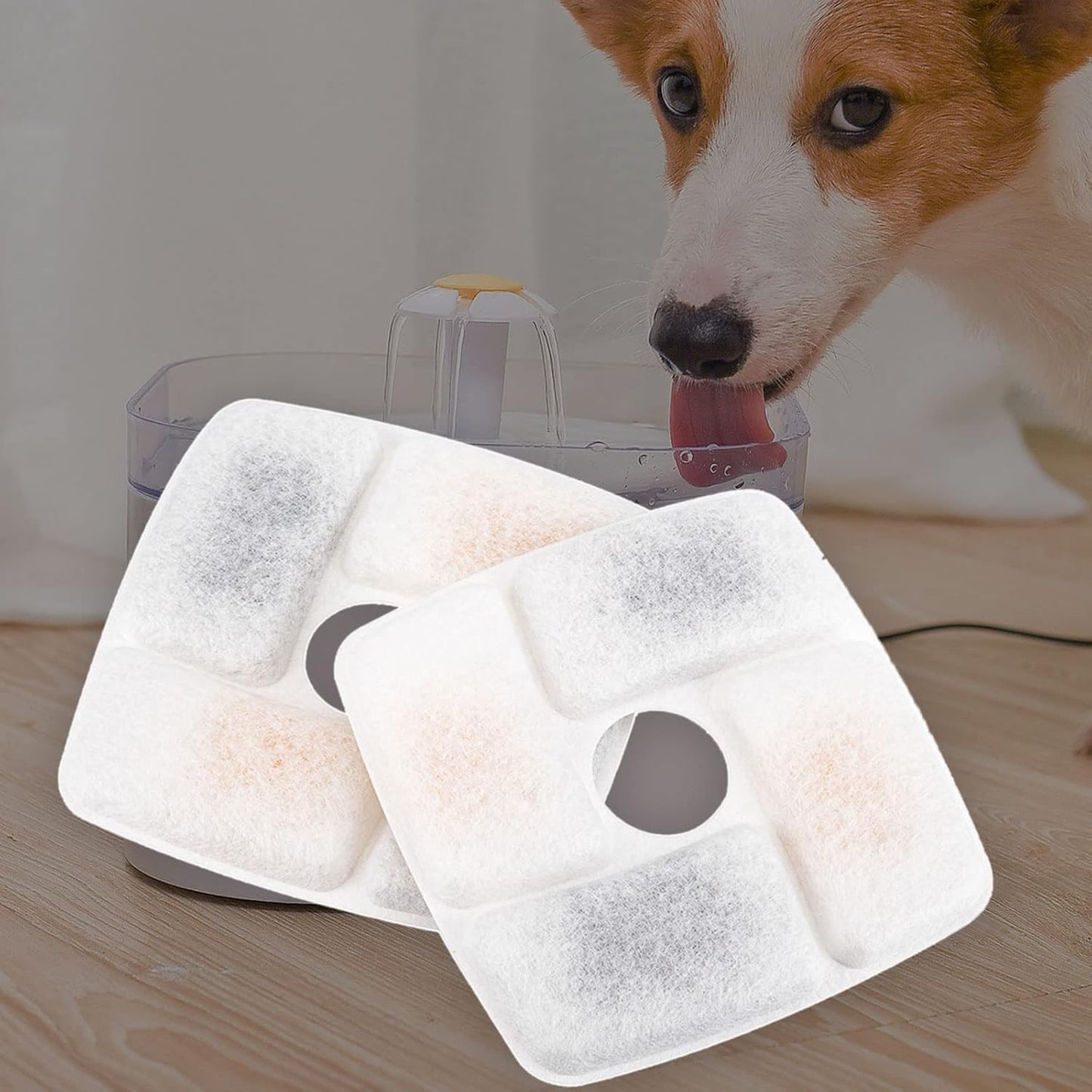 2Pieces Professional Square Filters For Automatic Pet Feeder For Cat Dog Water Fountain Replacement Fil Water Drinking Fountain Dogs Cats