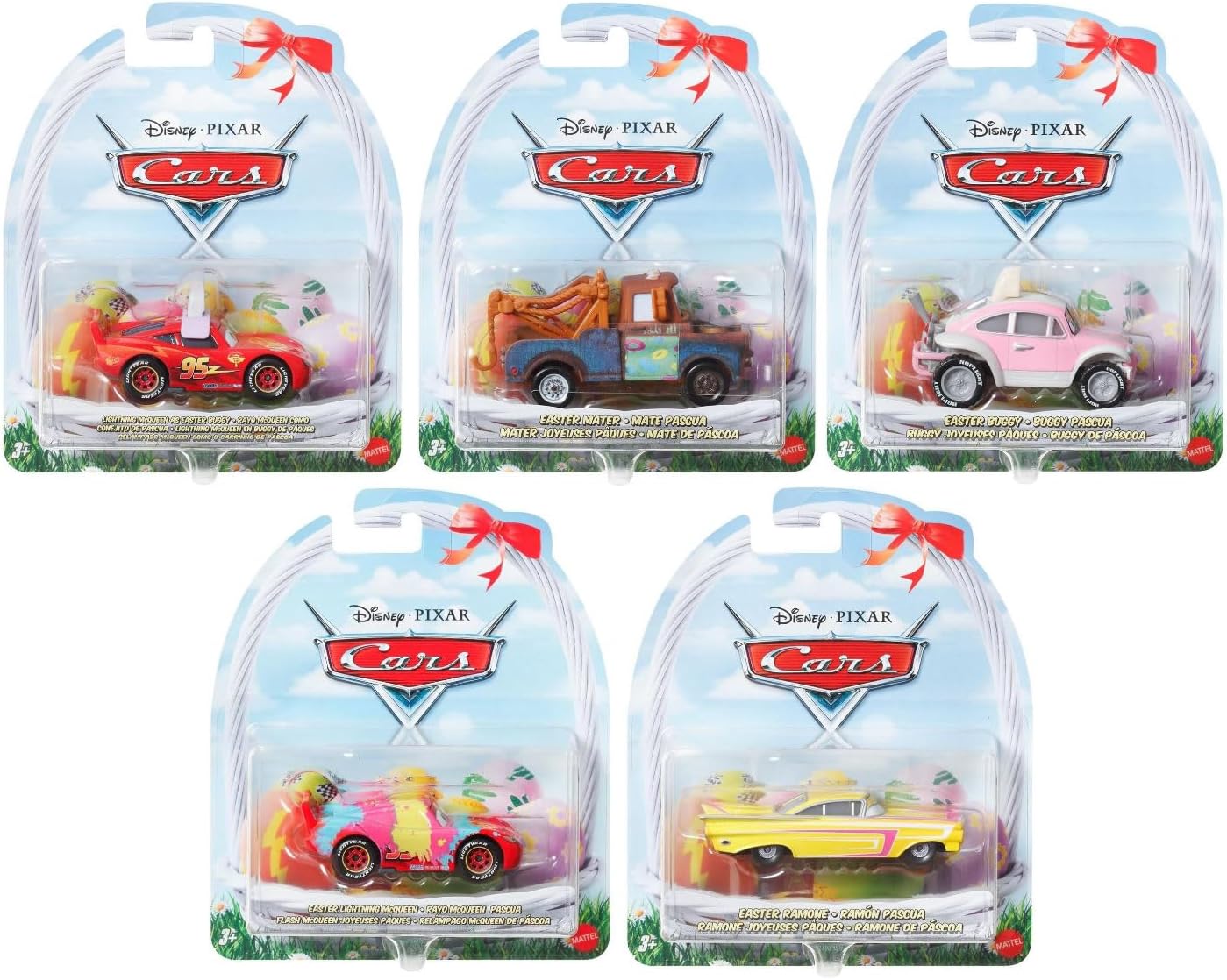 Disney Pixar Cars Easter Diecast Vehicle Set, 5-Pack Collection, Holiday Theme HTY61-963C