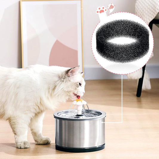 Tuanse 8 Pieces Cat Pet Water Fountain Filters Replacement Round Filter Foam for Pet Cat Drink Water Sponge Filter Replacement for 2. 5 L/84 oz 2. 2 L/ 74 oz Stainless Steel Dog Fountain