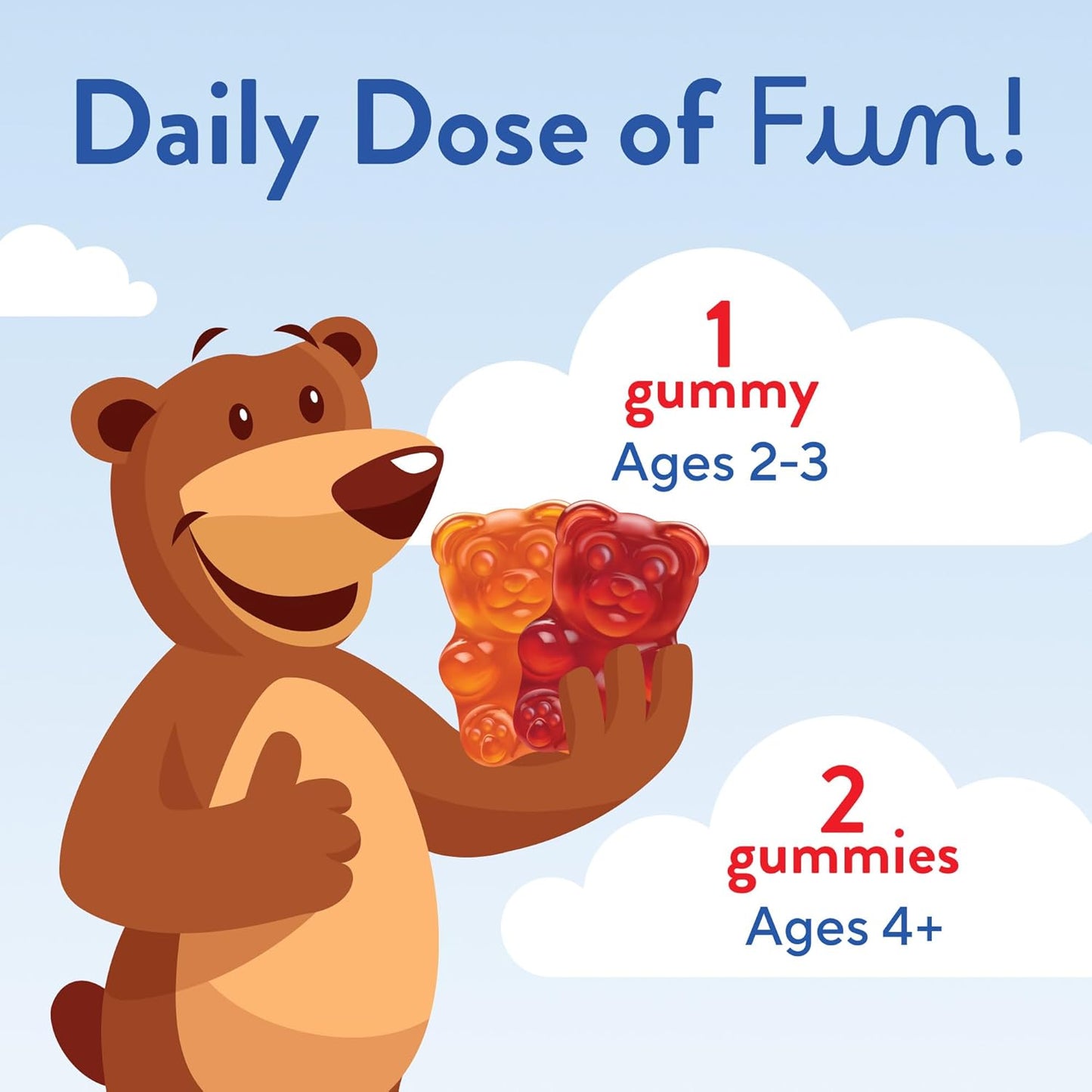 L'il Critters Gummy Vites Daily Kids Multivitamins Assorted Fruit Flavors for Ages 2+ Toddlers & Kids, Gummy Vitamin with Vitamin C and D, 95-190 Day Supply, 190 Gummies