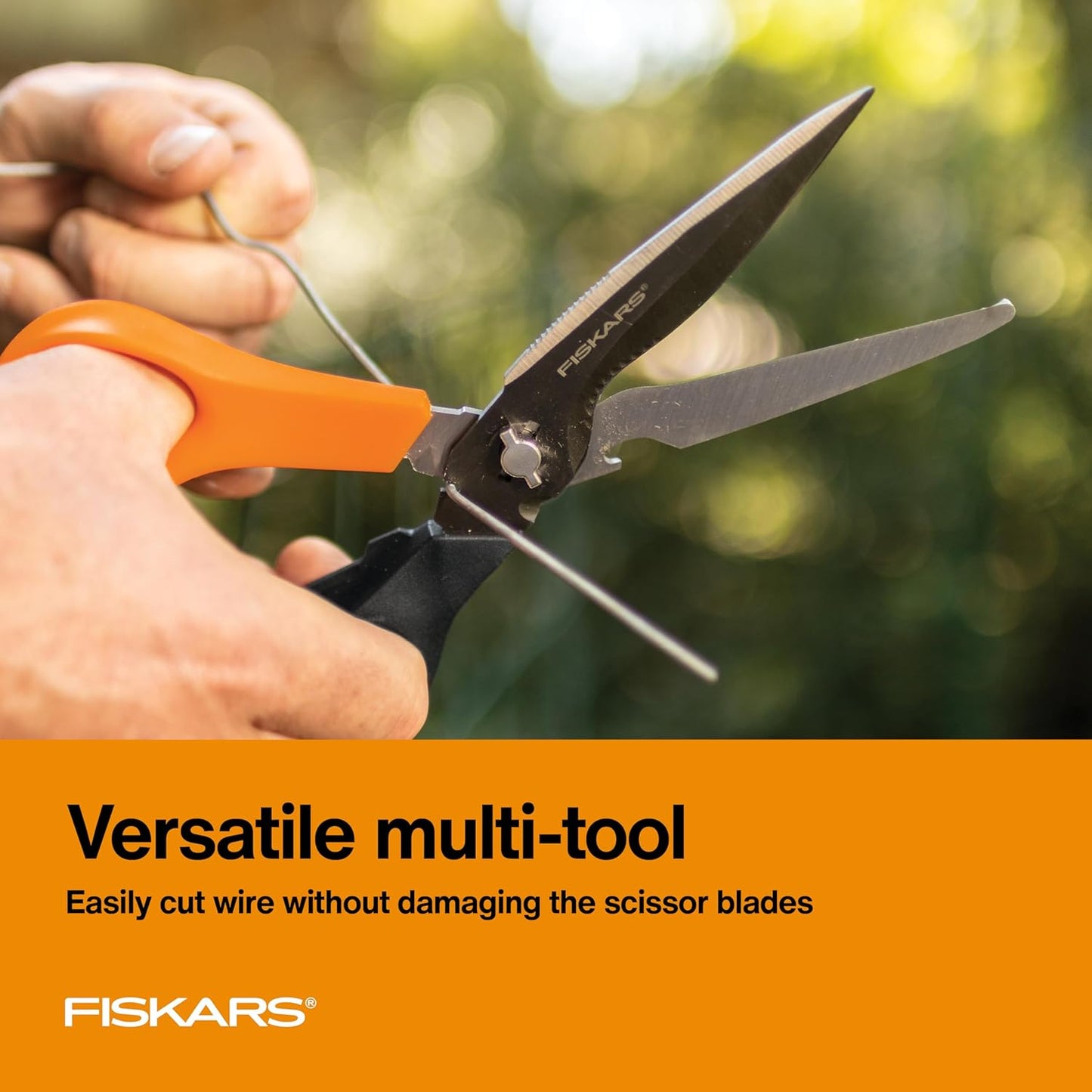 Fiskars Garden Scissors, 7-in-1 Garden Shears Multi-Tool with Sheath, Great for Plant Trimming, Cutting Nursery Pots, Bags, and Wire