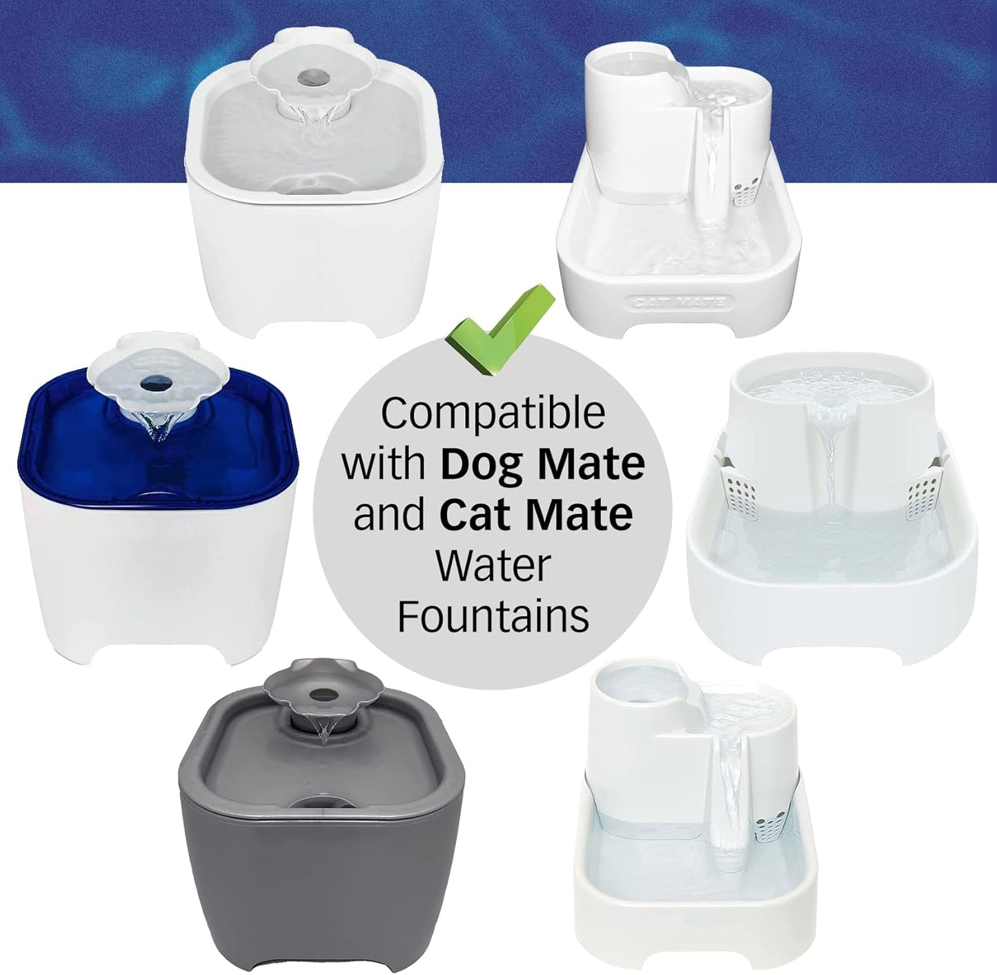 Replacement Water Filter Cartridges for Cat Mate & Dog Mate Fountains, Pack of 10