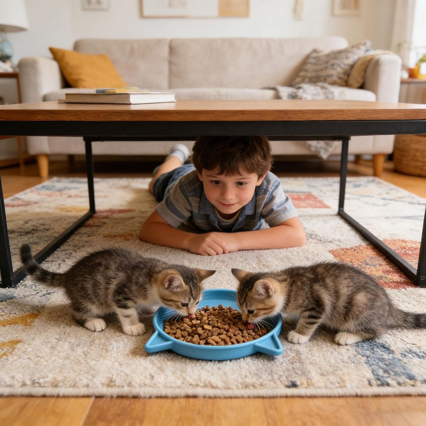 Cat Slow Feeder Bowl, Non Slip Silicone Puzzle Dish, Interactive Feeding Dispenser for Puppies Kittens, Anti Gulping Design Improves Digestion, Easy Clean Pet Bowl for Indoor Outdoor Use