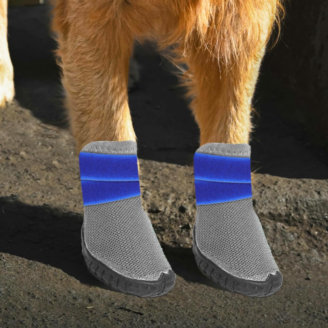 20pcs Non Slip Pet Bootie Fastener Straps Rainy Weather Paw Protector Bands for Dogs Cats Durable Blue Sock Straps for Secure Fit and Outdoor Adventures