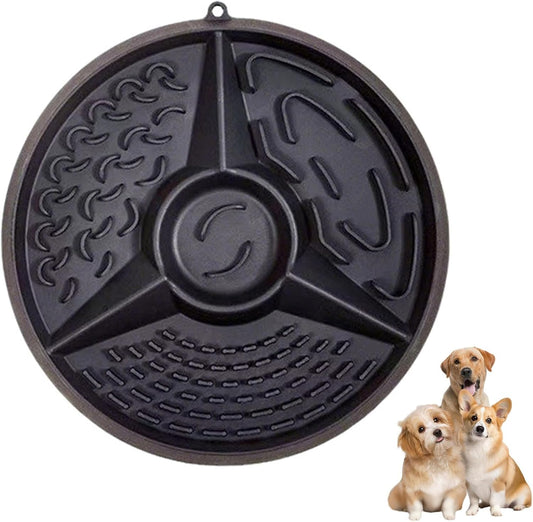 FEESHOW Slow Feeder Dog Bowl Durable Silicone Maze Feeder Anti-Slip Suction Base Reduces Gulping Aids Digestion Black One Size