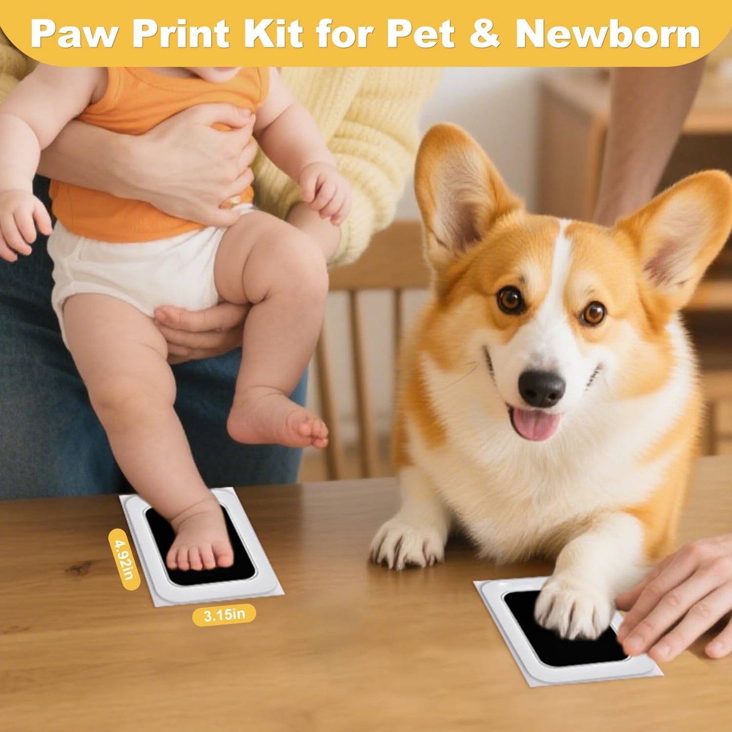 Paw Print Kit for Dogs - Dog Paw Print Kit Pet Paw Print Impression Kit, Dog Nose Print Kit Clean Touch Ink Pad for Dog Paw Prints, Inkless Paw Print Kit for Puppy & Newborn