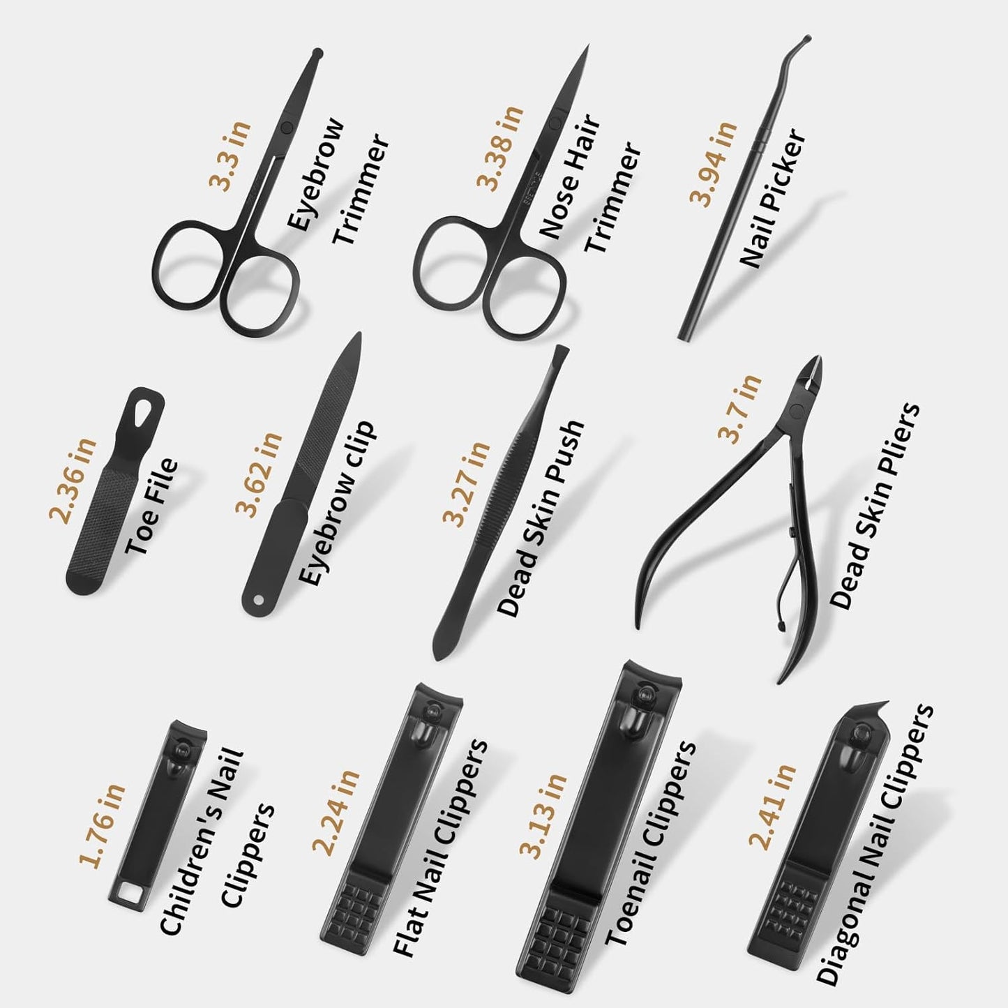 Manicure Set Professional Nail Clipper Kit-26 Pieces Stainless Steel Manicure Kit,Nail Care Tools with Luxurious Travel Case Nail Grooming Kit Present for Men Husband Boyfriend Parent (Black)