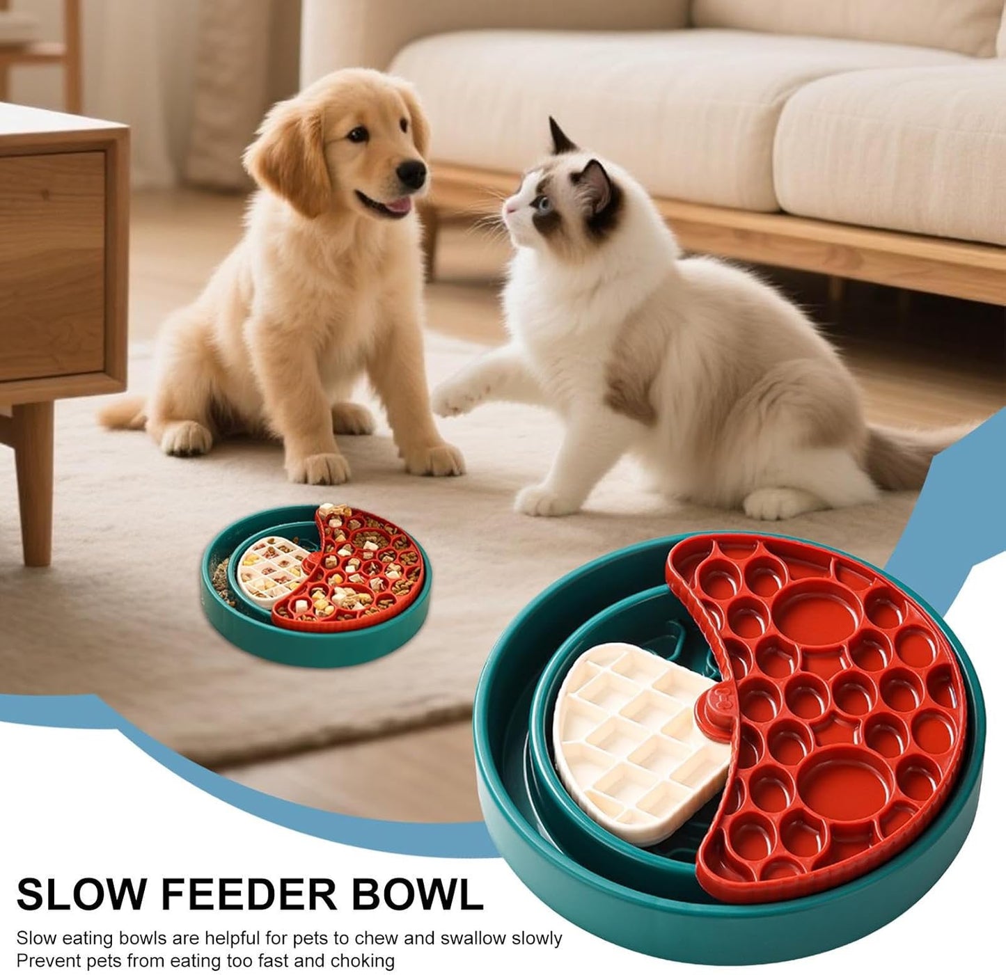 Dog Bowl Slow Feeder | 360 Degrees Rotating Food Enrichment Puzzle Mat,Dog Bowls Slow Feeder | for Puppy Pet Cat Breed Eating Feeding Licking Drinking