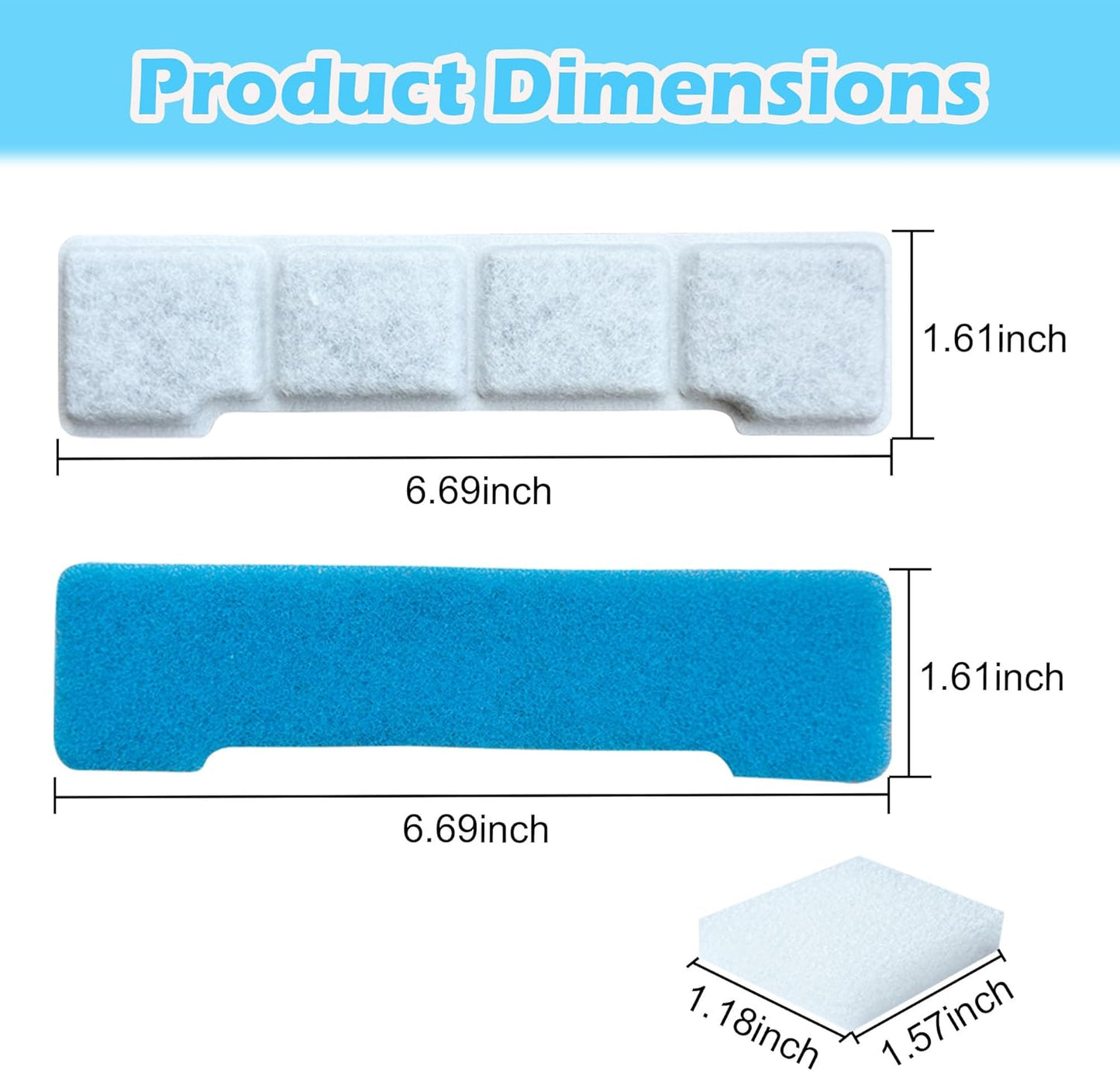12 Set Dog Water Fountain Filters Replacement Compatible with SIBAYS 4Gal/15L, for Kastty 4Gal/15L Stainless Steel Fountain