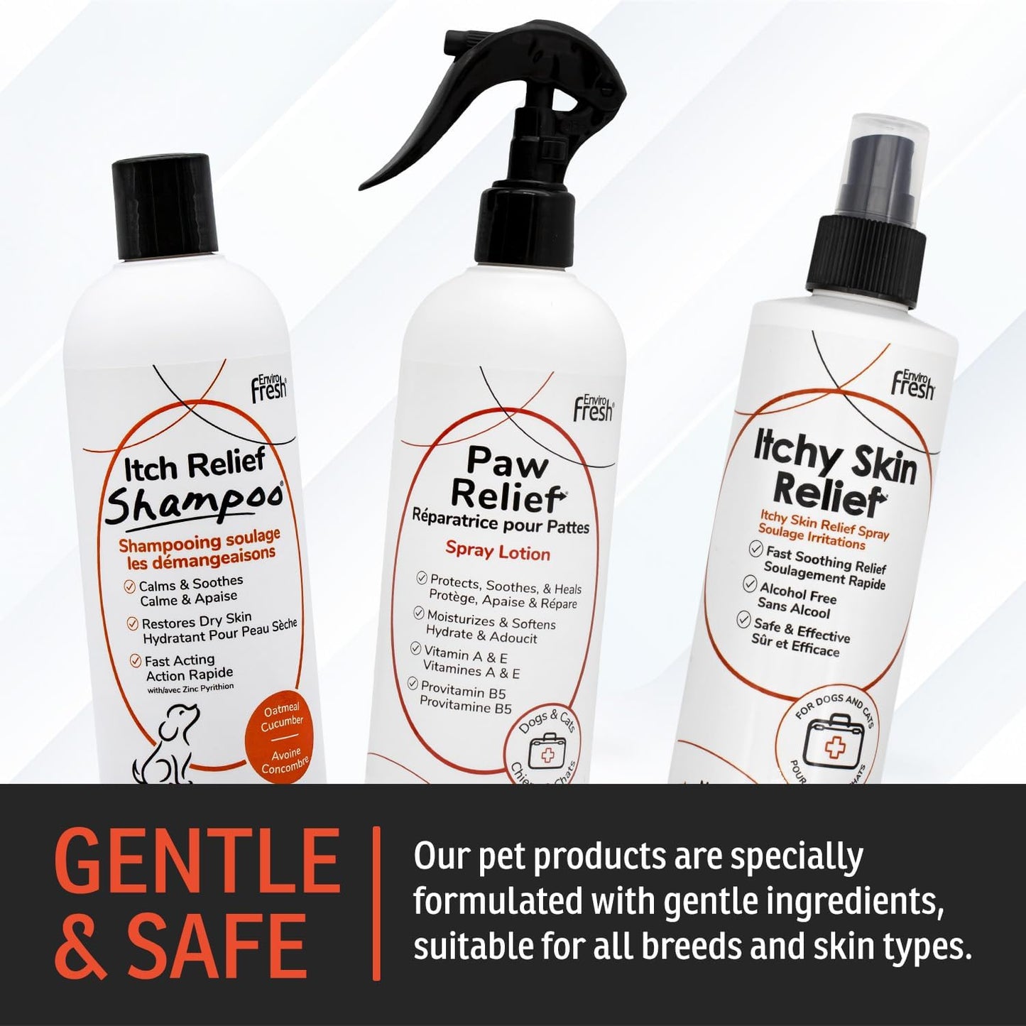 Dog Itch Relief Shampoo by EnviroFresh, Skin Relief Spray, Paw Relief Lotion for Dogs & Pets, Natural, Sensitive Skin, Anti Itch for Dogs