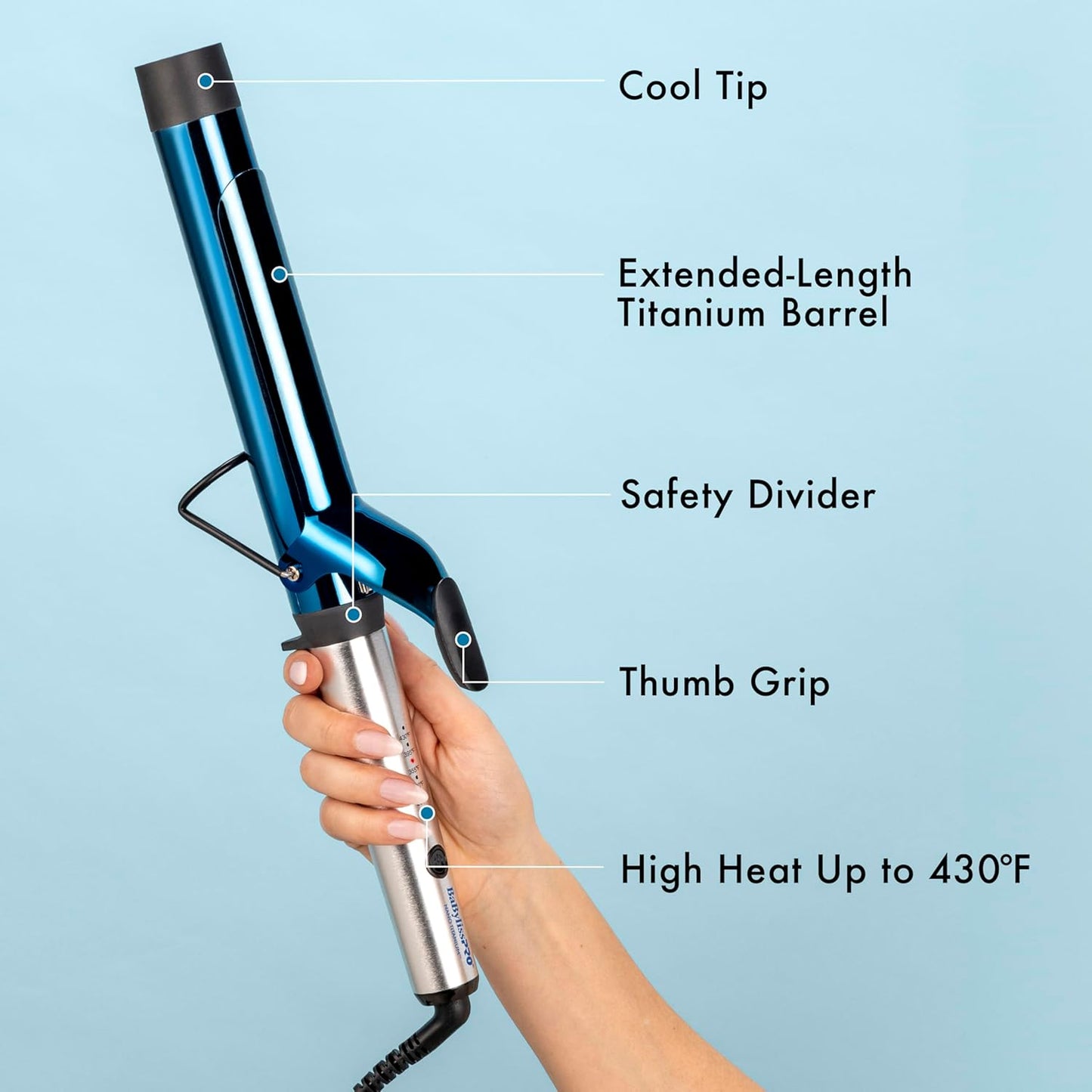 Nano Titanium Professional Curling Iron with Extended/Long Barrel Perfect for Longer Hair